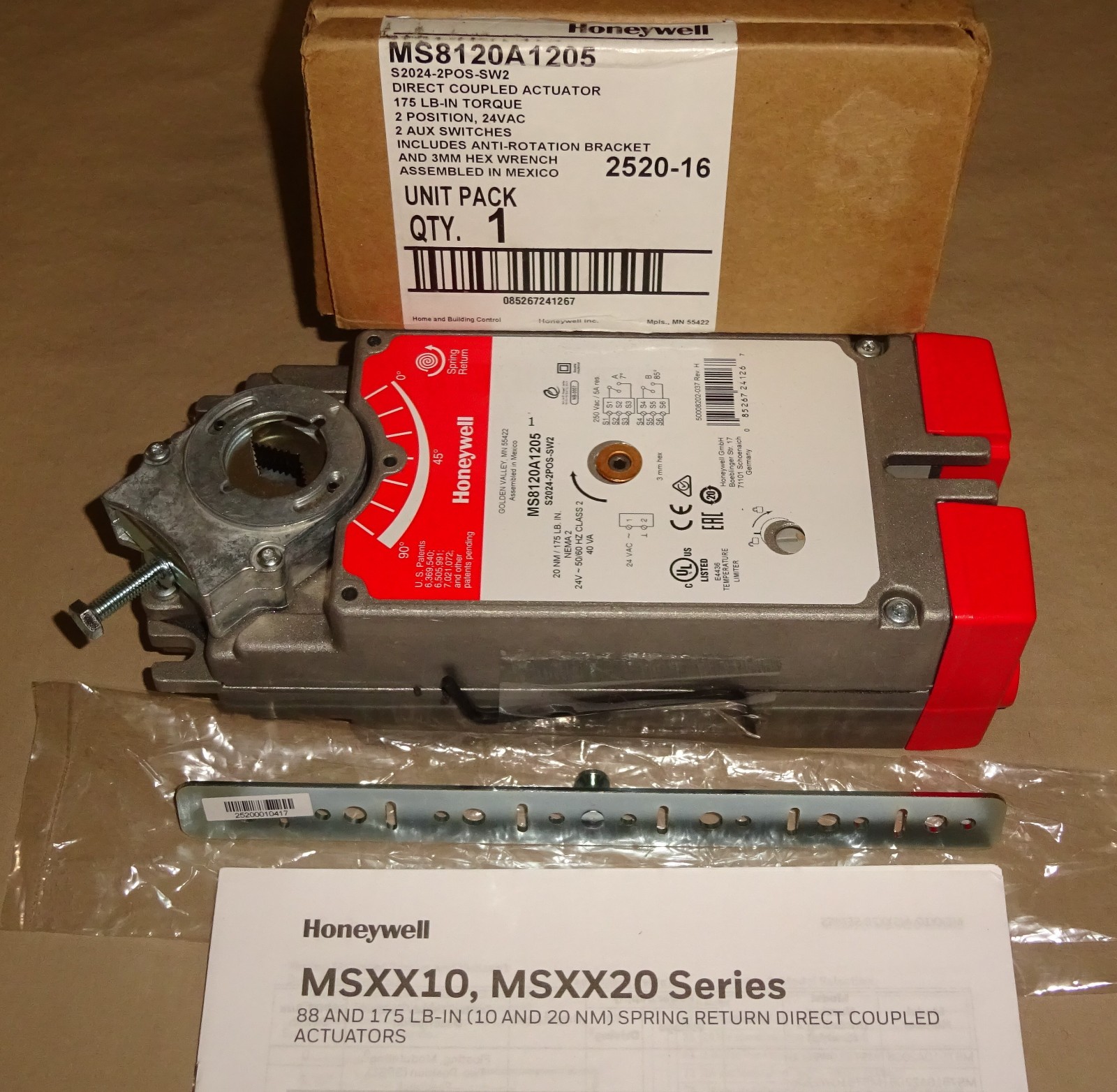 Honeywell MS8120A1205 Actuator 24VAC NEW