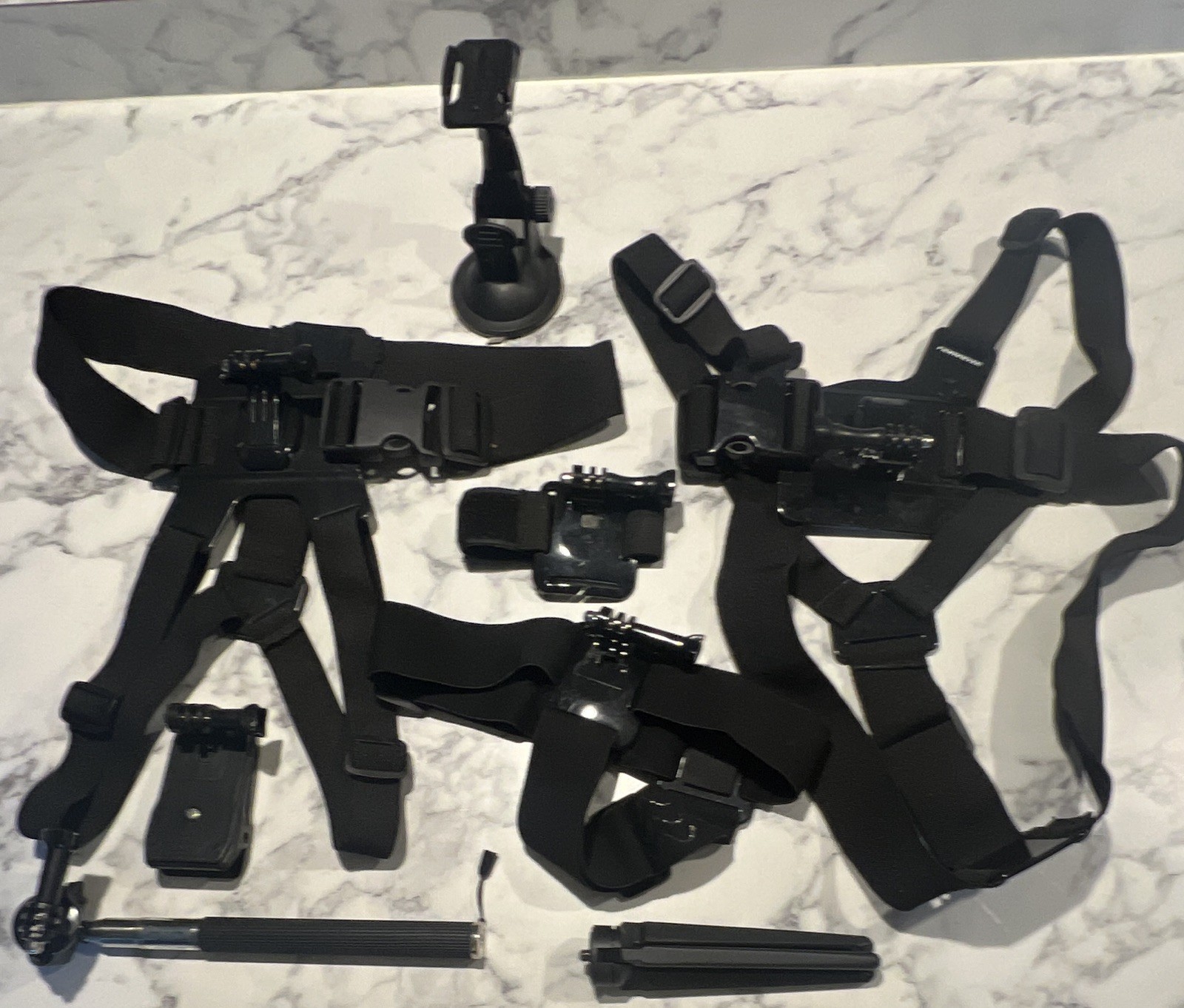 GoPro Camera Mount Accessory Bundle: Chest Harnesses, Head harness, Selfie Stick