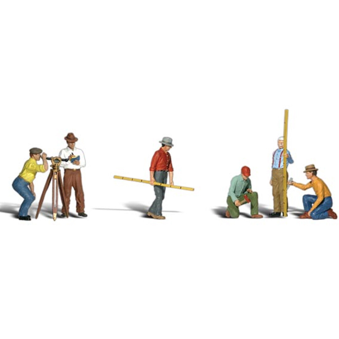NEW Woodland Scenics A1883 Surveyors (7Pcs) Train Figures HO Scale