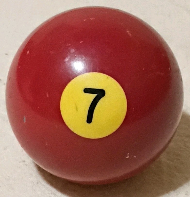 Vintage #7 Burgundy Replacement Billiard Ball 0072 B6