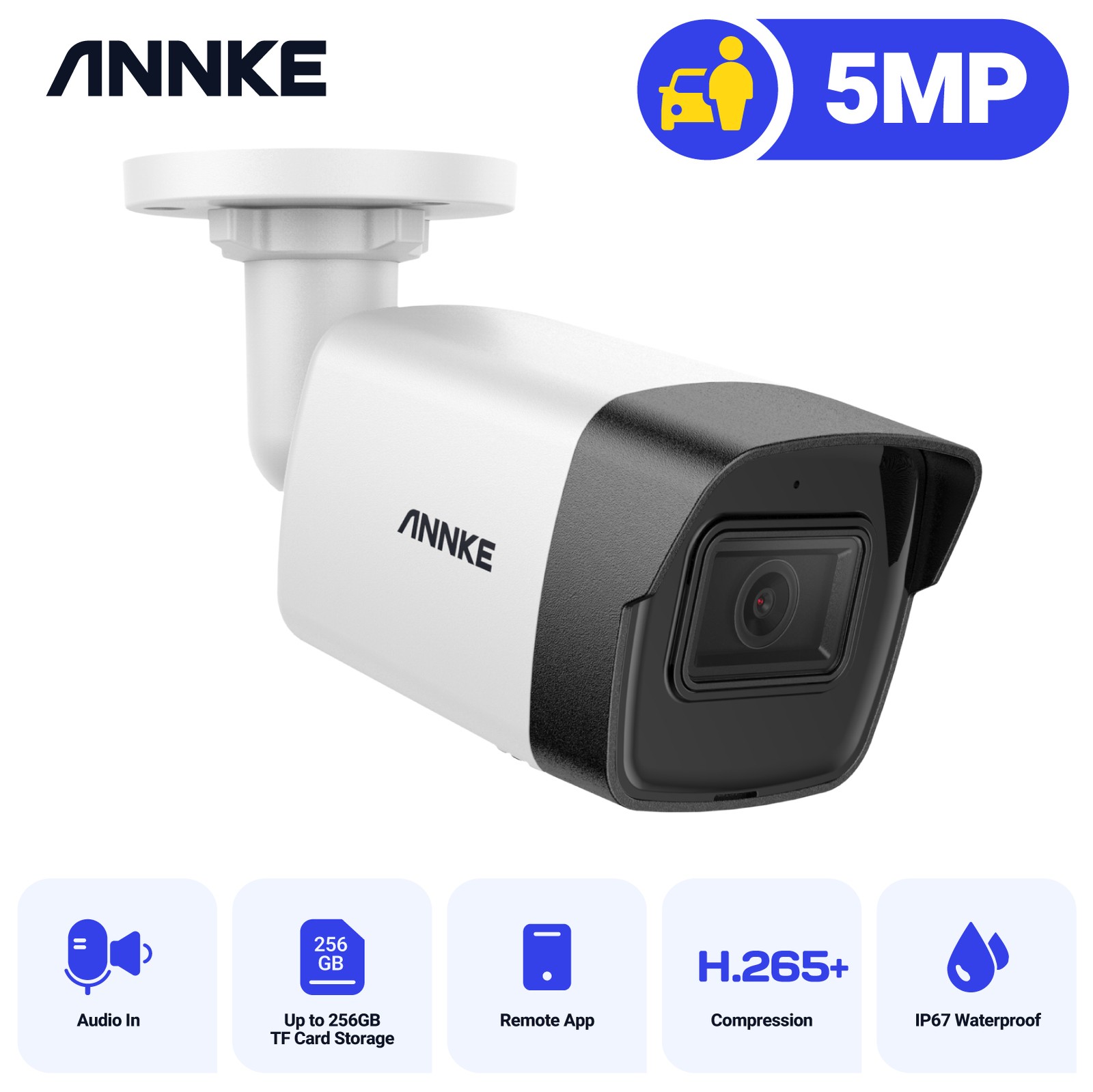 ANNKE HD 5MP PoE Security IP Camera C500 Audio Recording IR Night Outdoor IP67