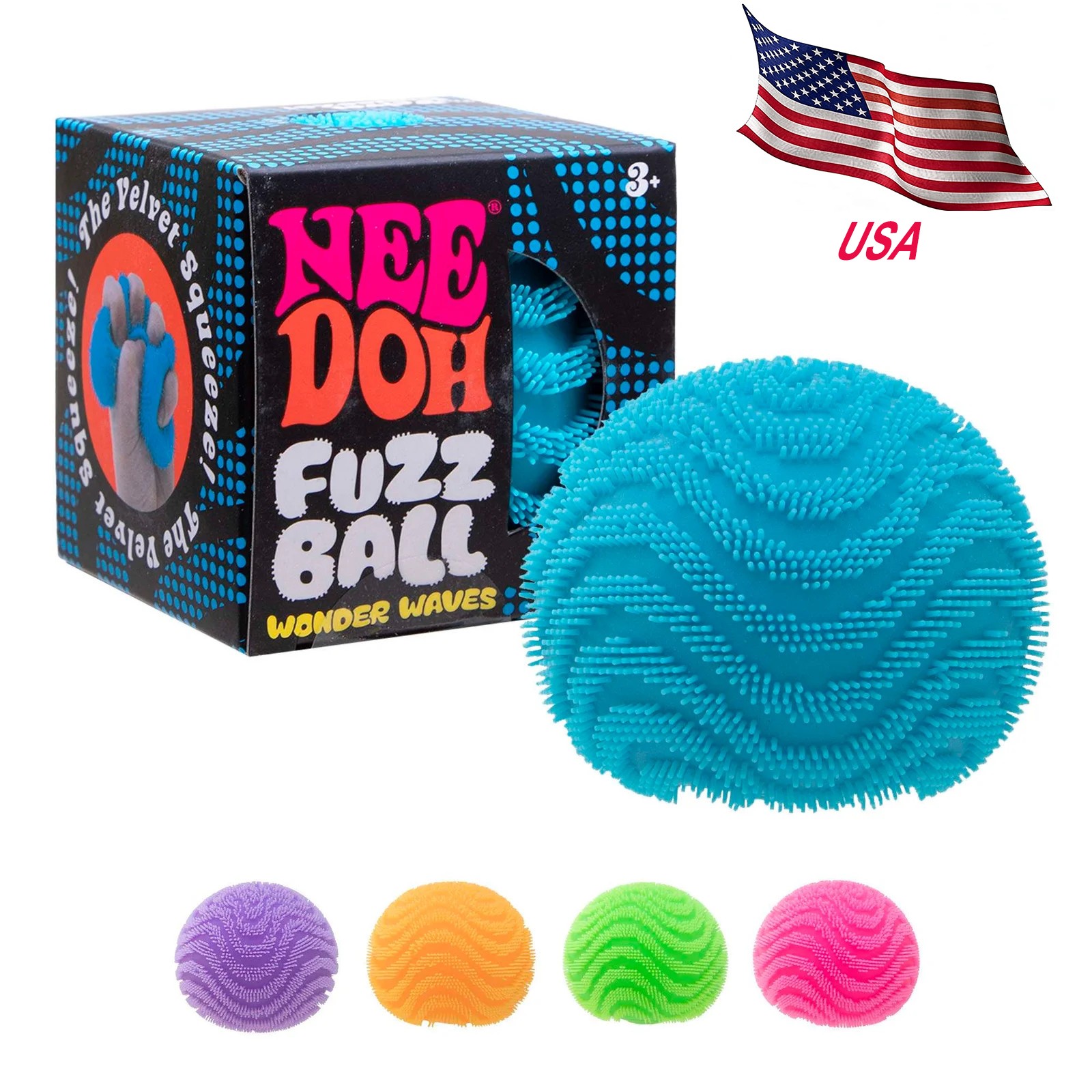 NeeDoh Stress Ball Super Fuzz Ball Toy Squeeze Squishy Sensory Stress Reliever