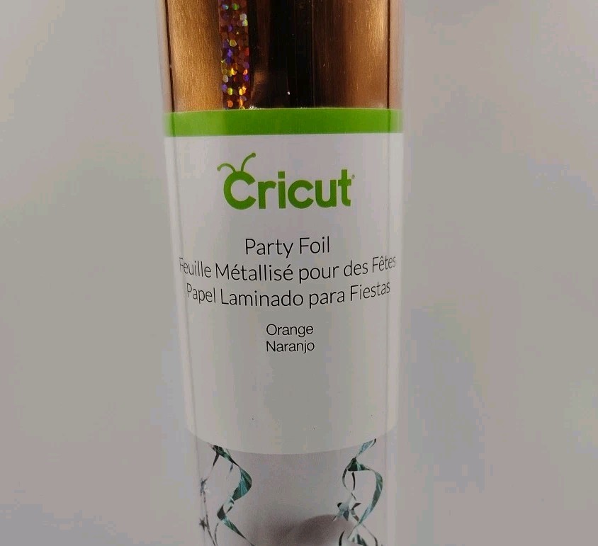 Cricut Party Foil 2 Sheets Solid & Holographic Sparkle 12" x 48" ORANGE
