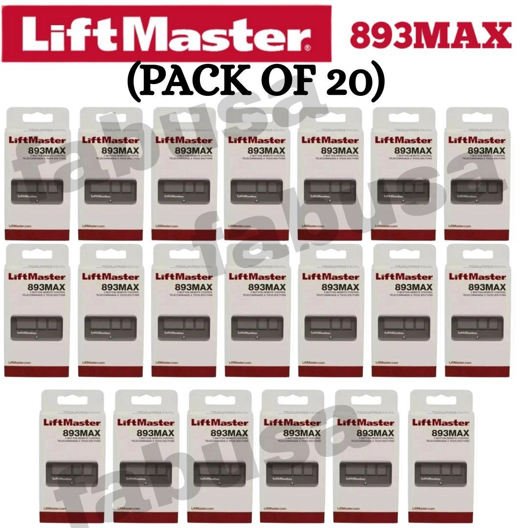 20  Pack 893MAX LiftMaster 3 Button Remote Control Garage Door Opener