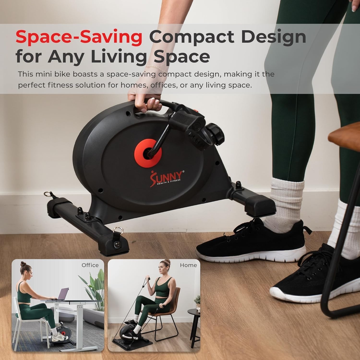 Low-Impact Cardio Cycling Machine for Home/Office - Includes Workout Bands