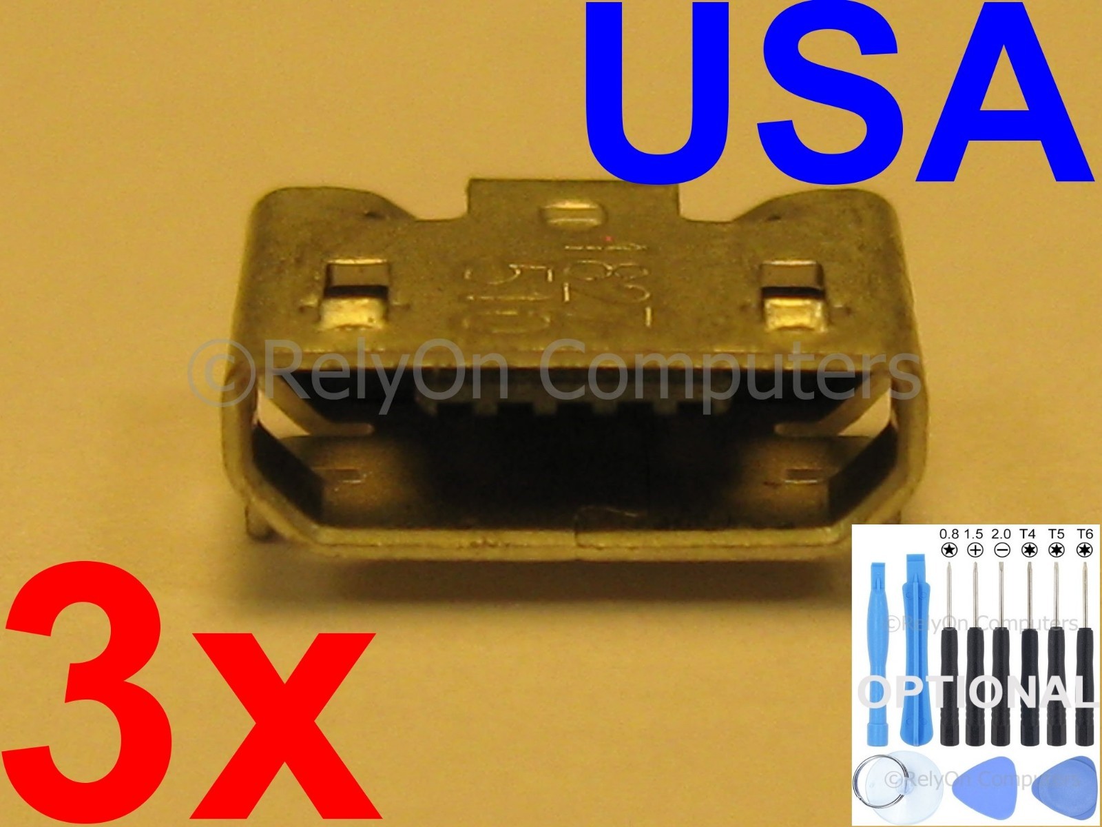 3x OEM Type Micro USB Charging Port Sync For Alcatel OneTouch Pixi 7 9006w USA