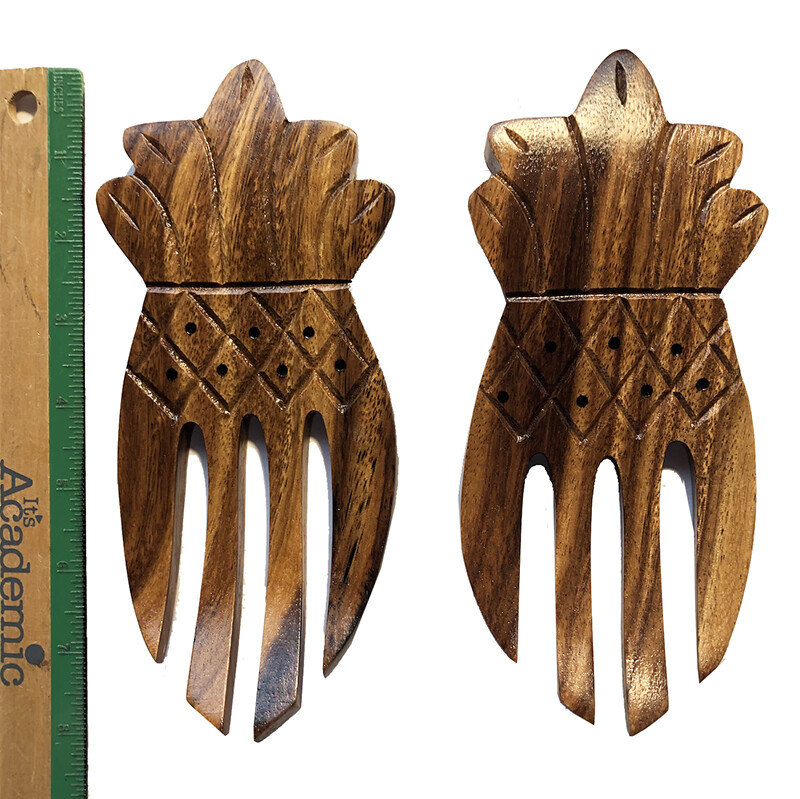Salad Wooden Handles Hawaiian Gifts Aloha Home Kitchen Decor Handcraft Set of 2