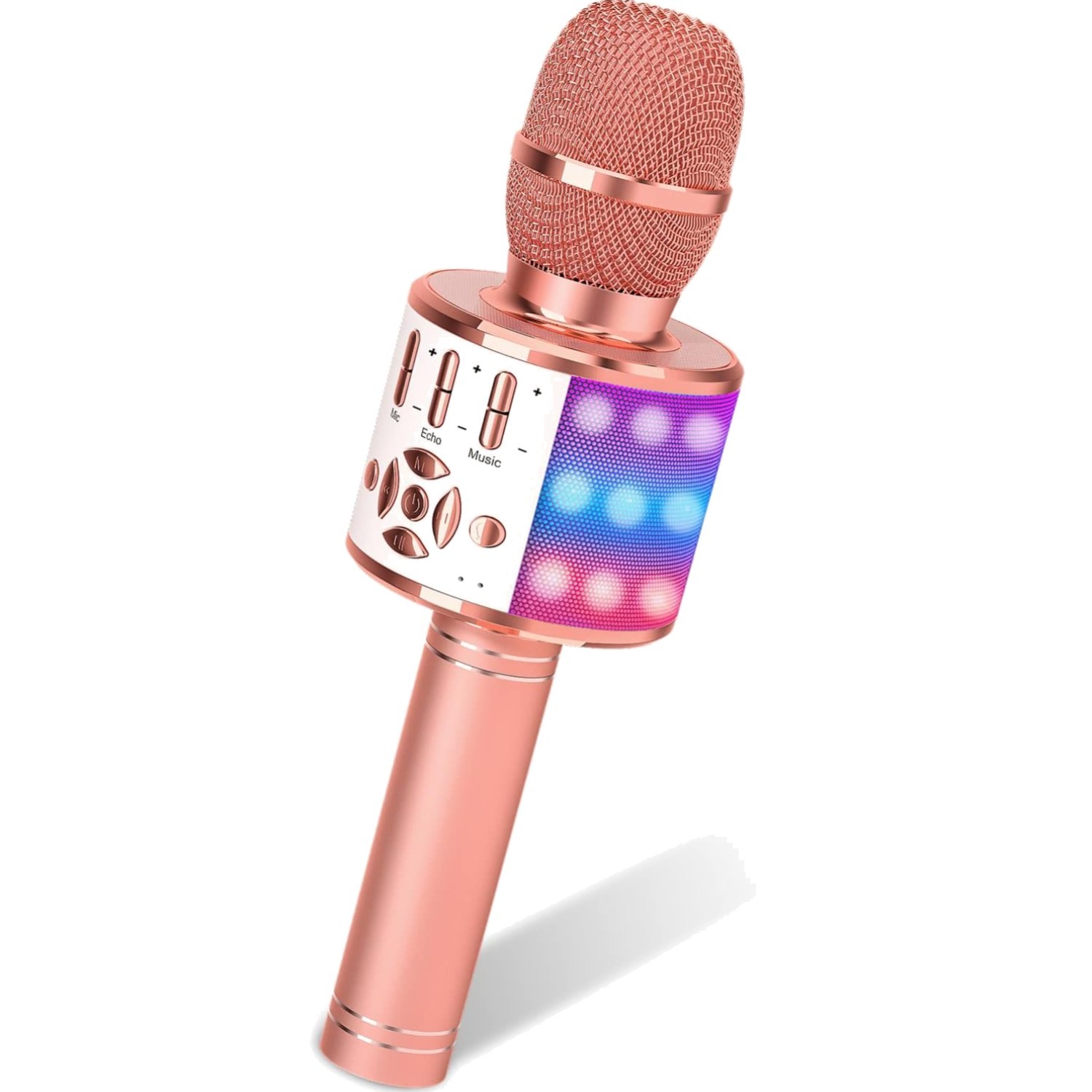Wireless Karaoke Microphone Rose Gold Bluetooth Singing Microphone for Kids A...
