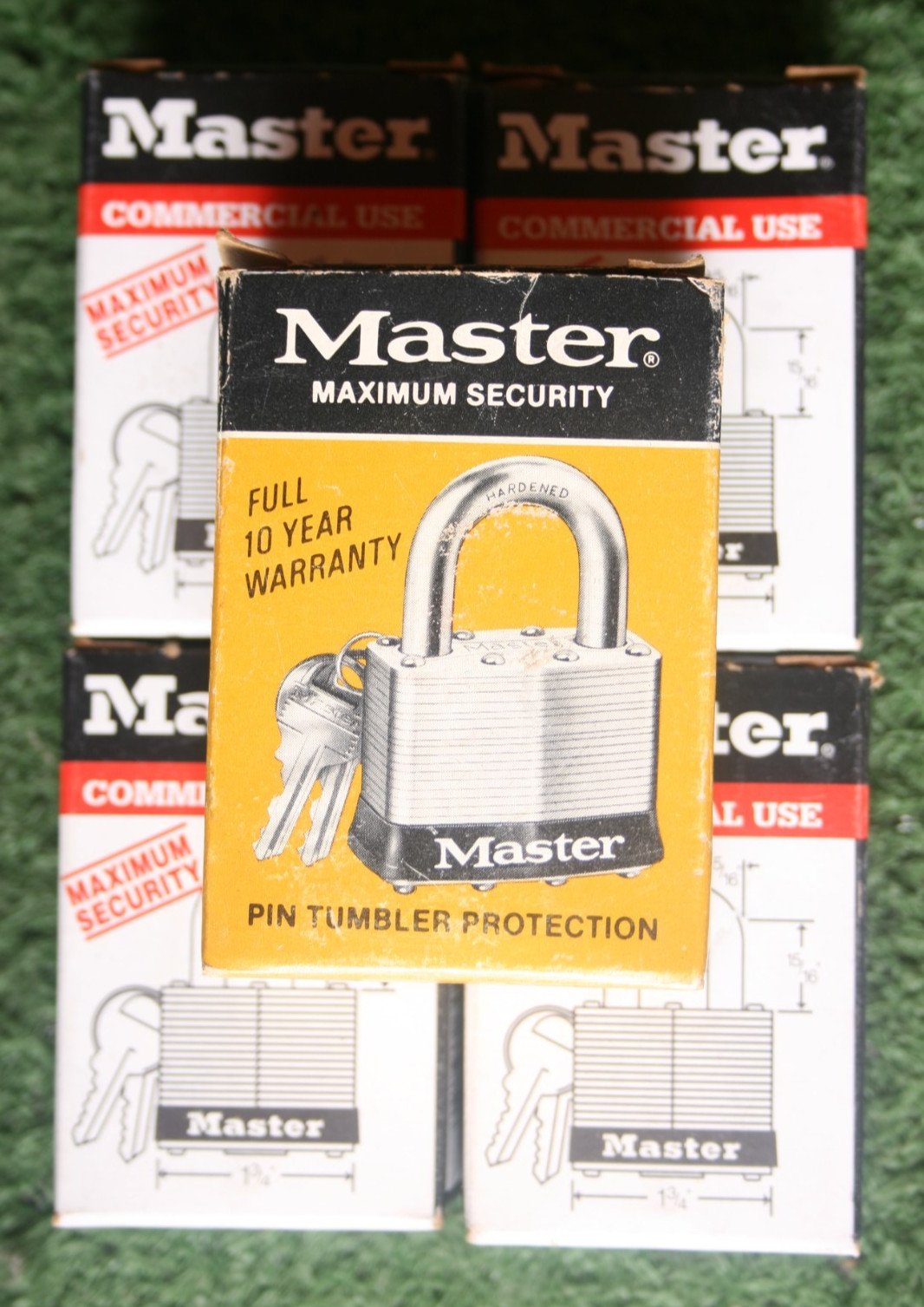 Lot of 5 MASTER LOCK No. 1 & No. 5 Pin Tumbler Padlocks Keyed Alike Made in USA