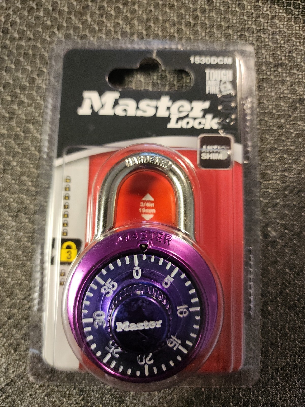 Master Lock Metalic Purple Dial Combination Padlock No. 1530DCM New Made In USA