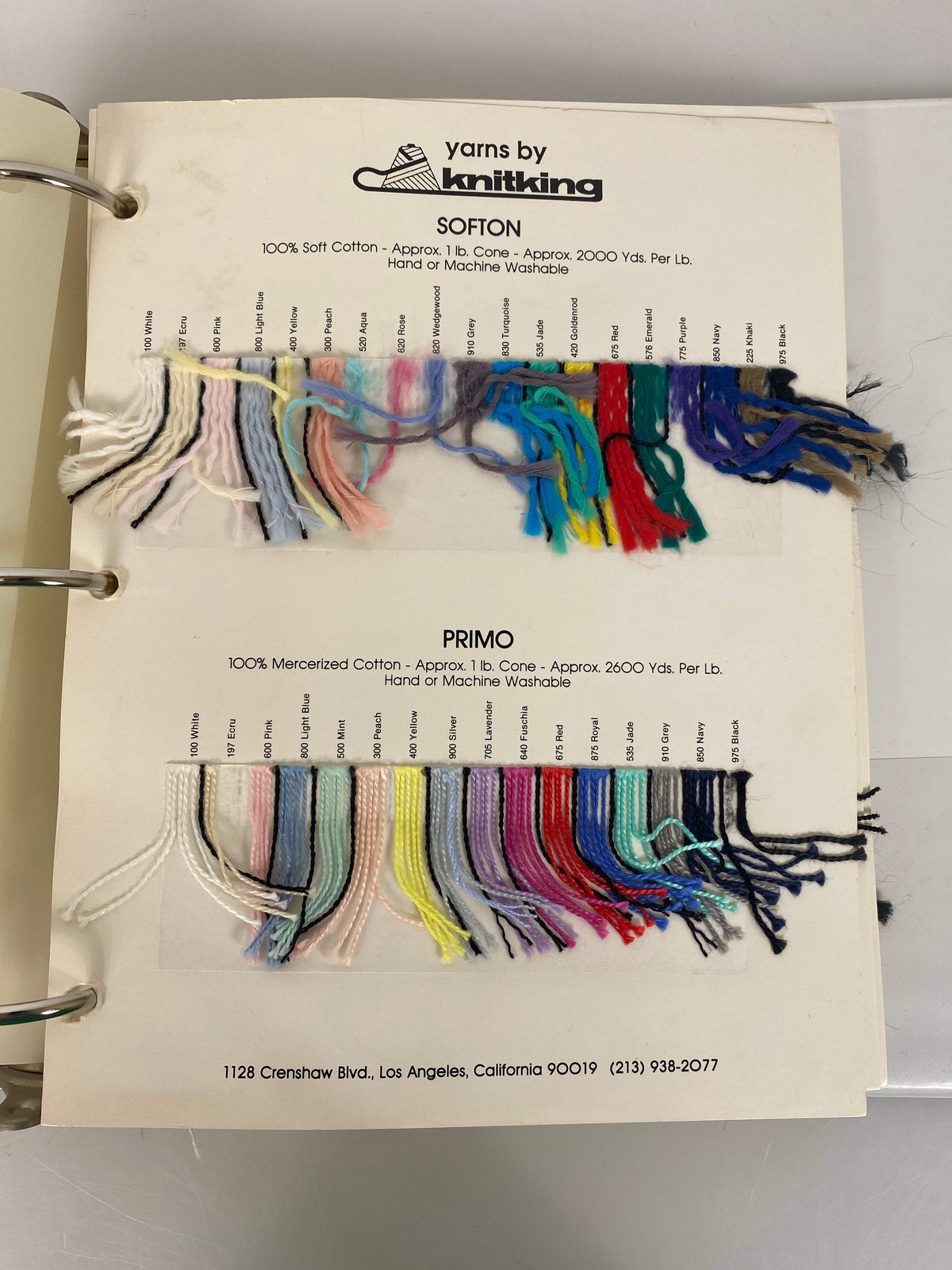 Yarns by Knitking Sample Binder