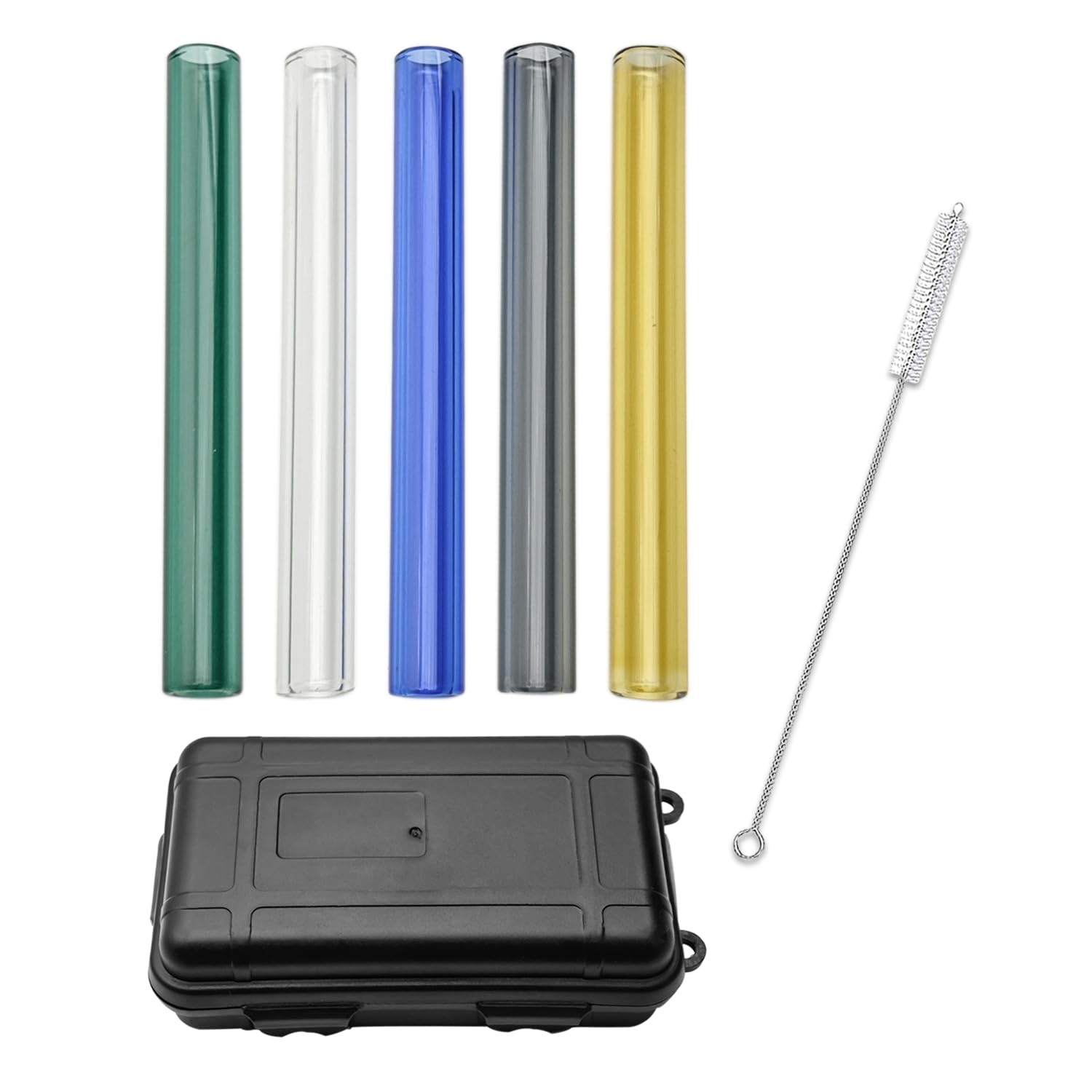 Glass Tubes of 4 Inches, PQAPGT 5 Pcs Multicolor 4 inches x 12mm,