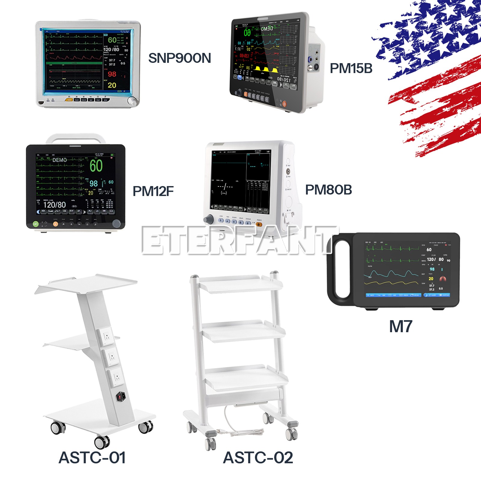 Dental Trolley Cart Mobile Rolling Cart/Patient Monitor CCU ICU For Hospital
