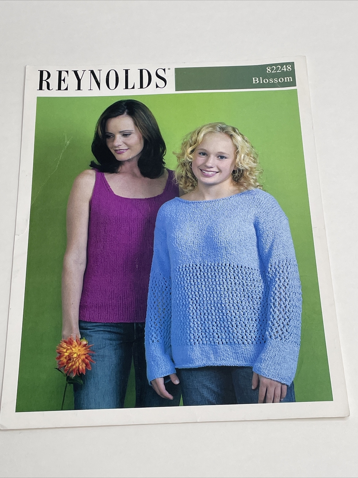 Reynolds Blossom Mesh Insert Pullover & Tank Top Knitting Pattern 82248