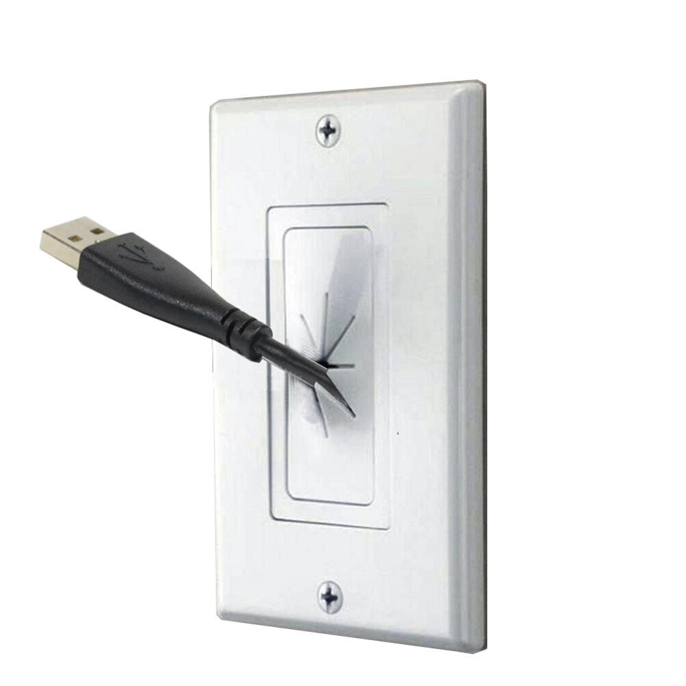 Decora Wall Plate 1-Gang Insert with Flexible Rubber Opening White (1 pack)
