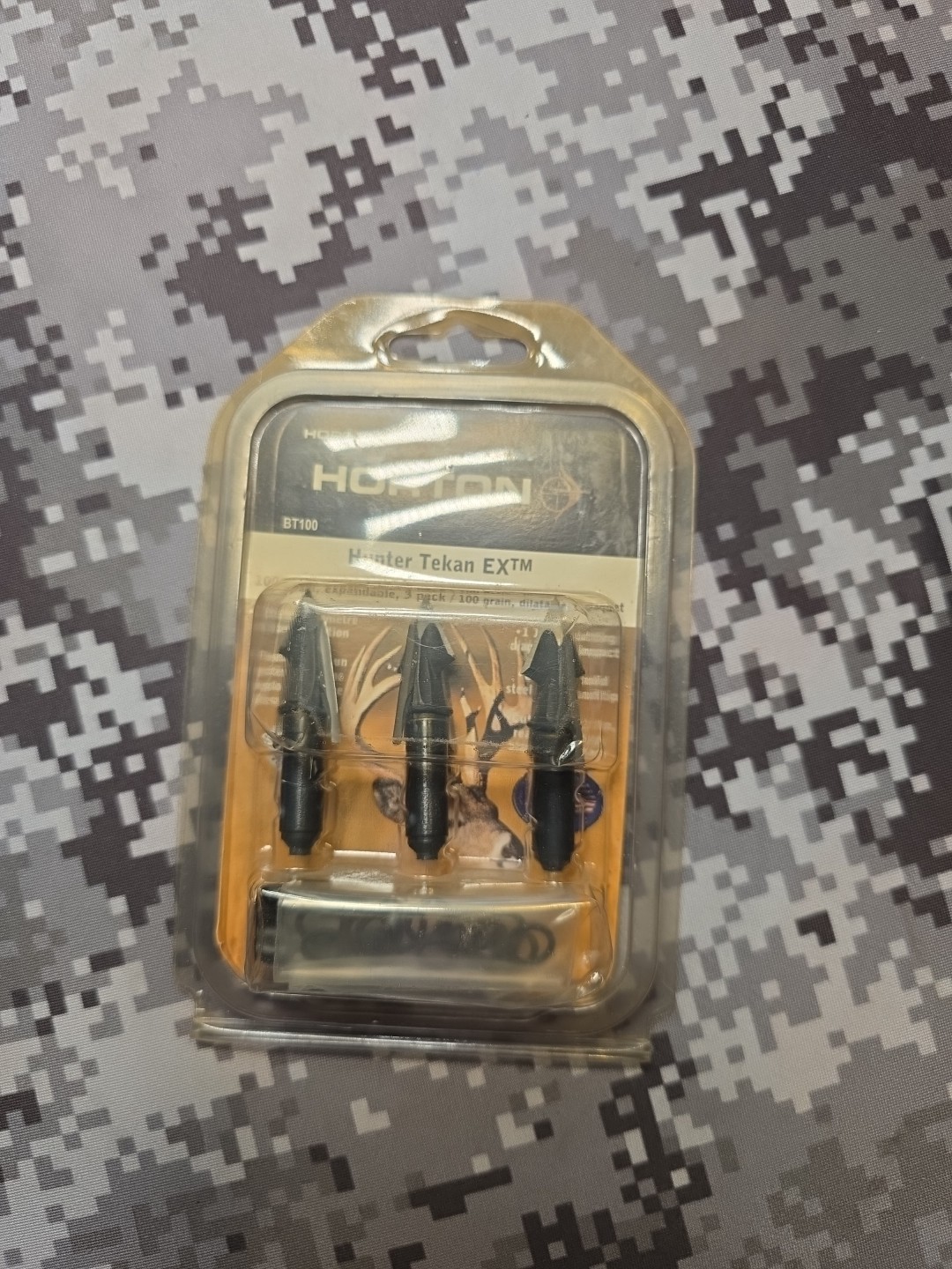 3 HORTON HUNTER TEKAN EX 100 GRAIN ONE PIECE FERRULE SCREW IN BROADHEADS