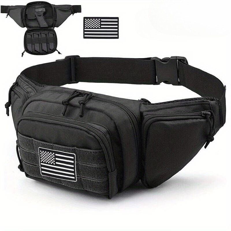 Tactical Waist Pack for Concealed Carry Outdoor EDC Molle Pouch USA Flag