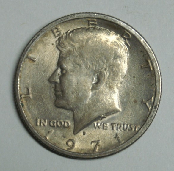 1971 D Kennedy Half Dollar Die Crack Break Error SN698