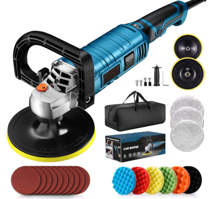 Pulidora 1600W 7/6'' 7 velocidades 1000-3500RPM para pulir y encerar coche,Nuevo