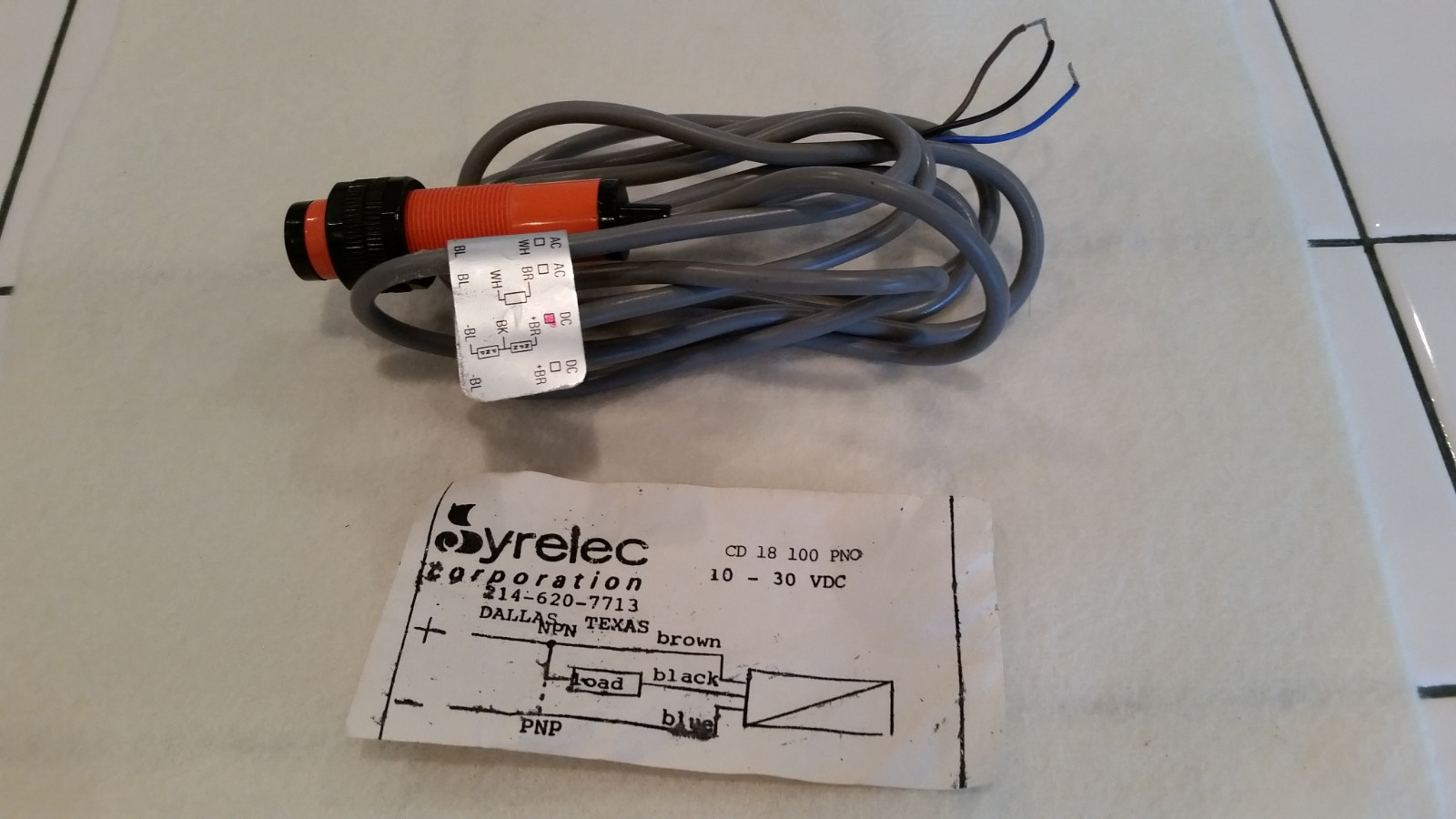 SYRELEC PROXIMITY DETECTOR  CD 18 100 PNO    10-30VDC