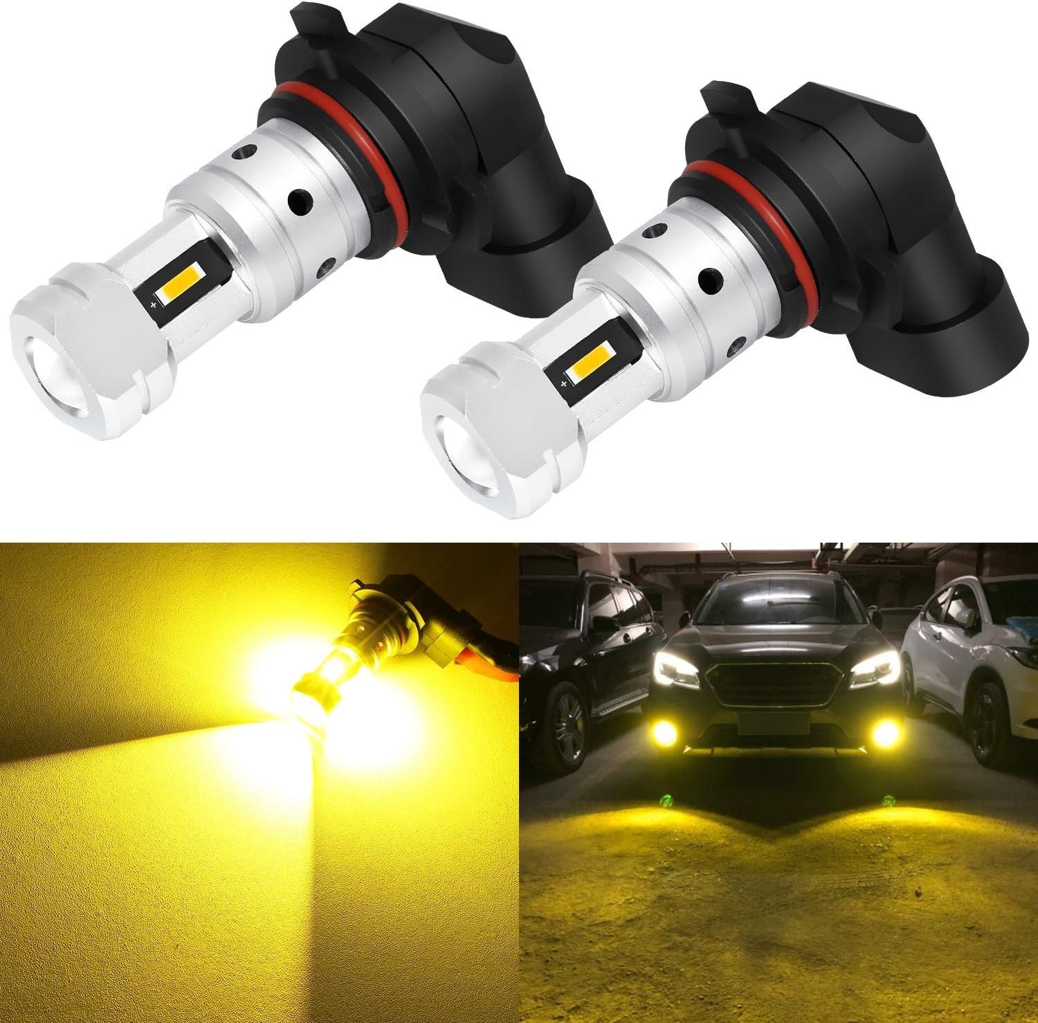 9006 Yellow Fog Light Bulbs 3800 Lumens Super Bright HB4 9006LL LED Bul
