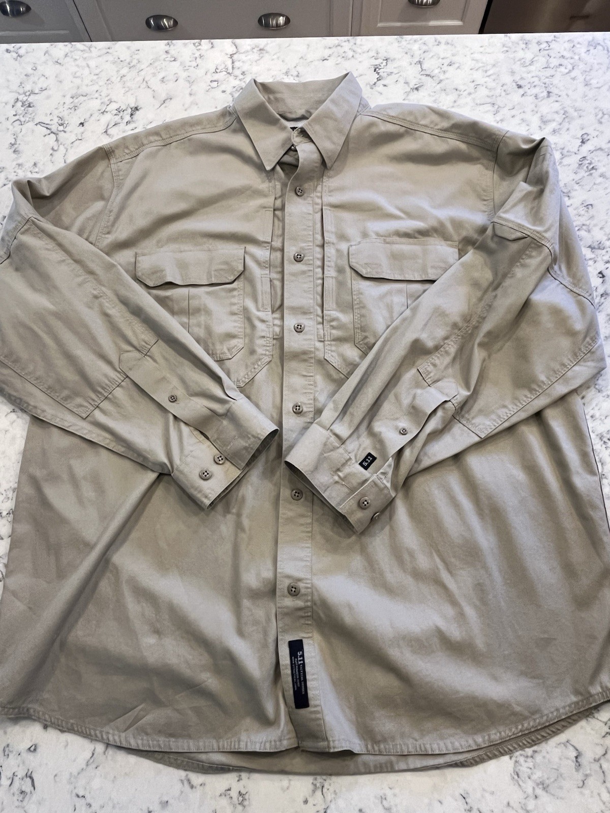 5.11 Tactical Series Taclite Pro Long Sleeve Shirt - Khaki - Part# 72157 Mens XL