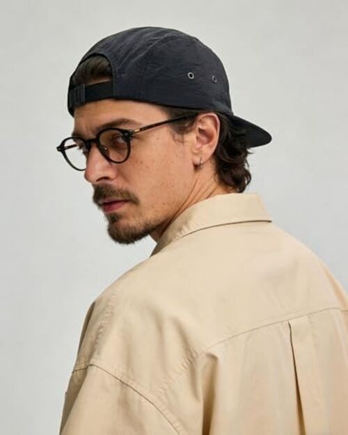 Quick Dry 5 Panel Hat, Moisture-Wicking Water-Resistant One Size Dfb3-black