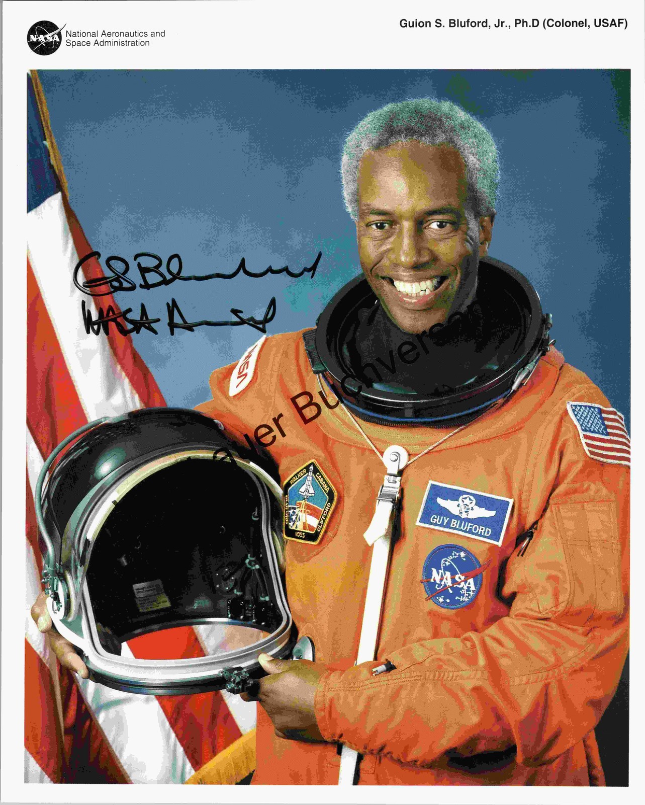 Autograph Guion Stewart ?Guy? Bluford, Jr Astronaut STS 5 61A 39 and 53 / 273801