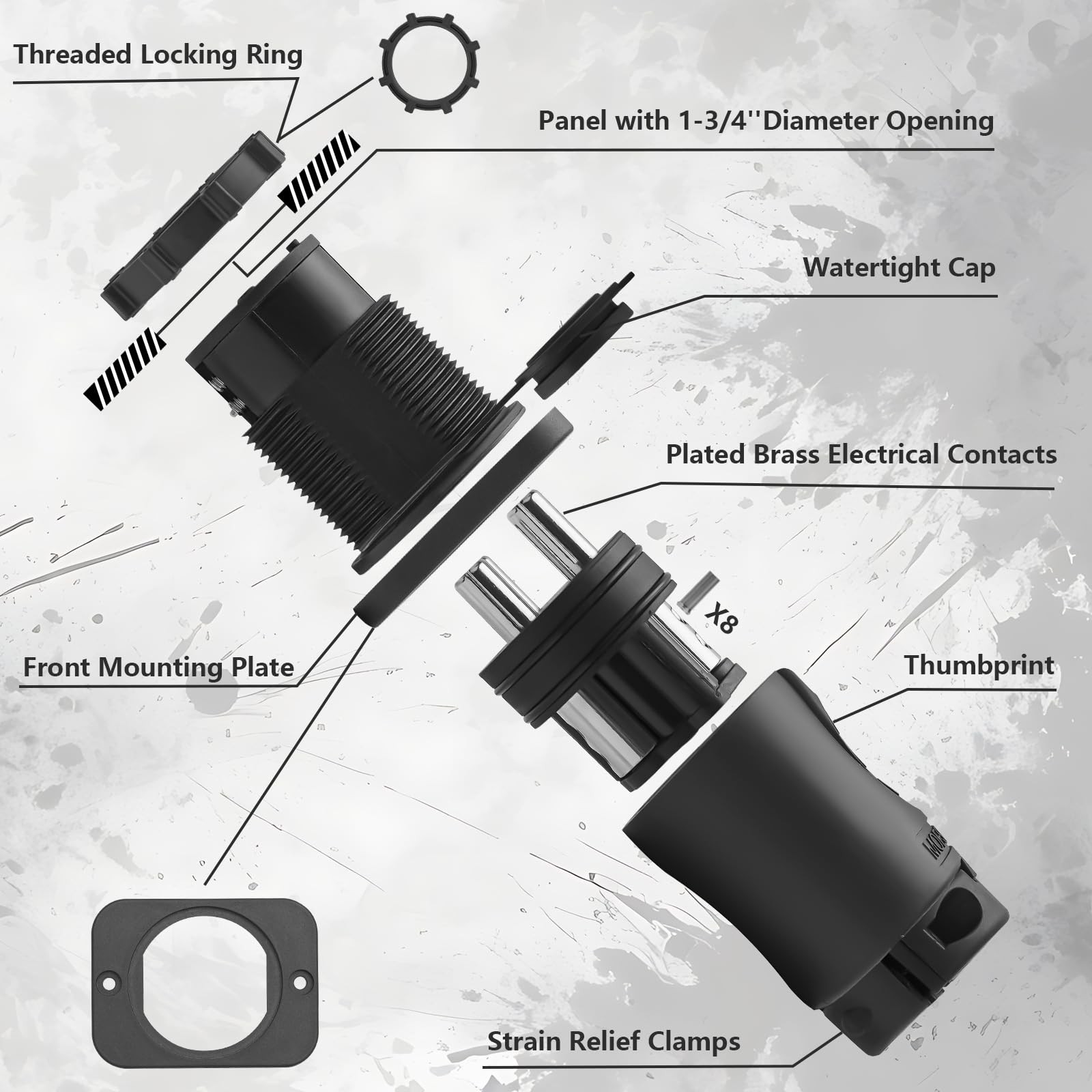 Moestoont 70A Trolling Motor Plug & Receptacle for 2 or 3 Wire 12-48V Systems...