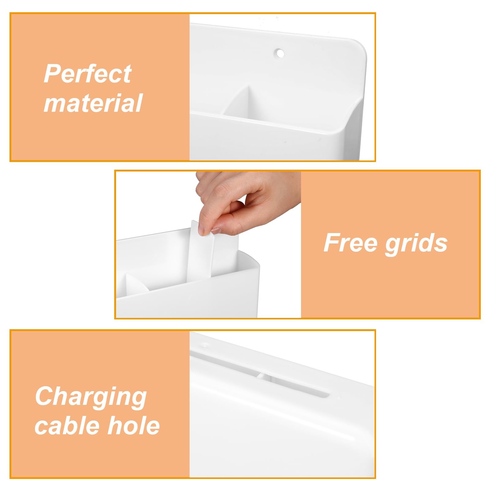 8 PCS Universal Remote Control Holder Wall Mount Stick On Organizer White