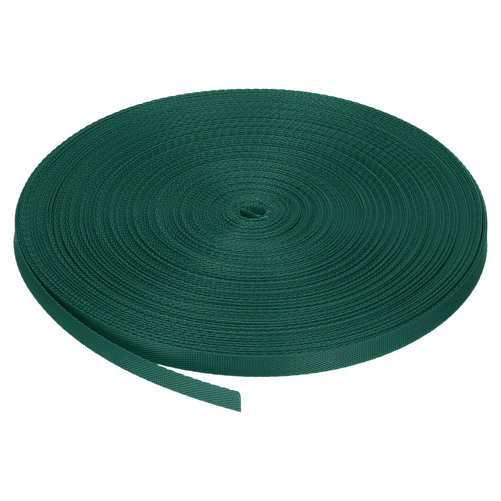 Flat Nylon Webbing Strap 3/8 Inch 50 Yards Dark Green for Backpack