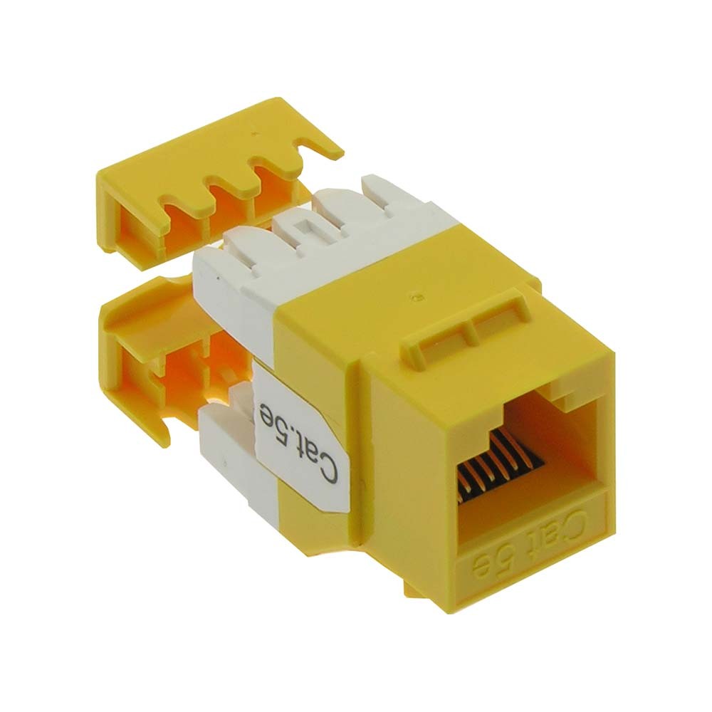 CAT5E RJ45 110 Type 180Â° Keystone Jack Yellow