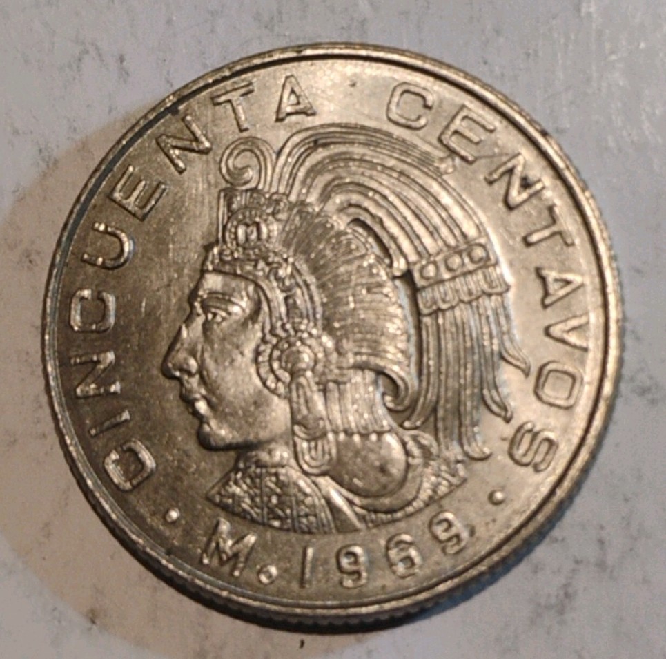 1969 Mexico 50 Centavos Nice Condition