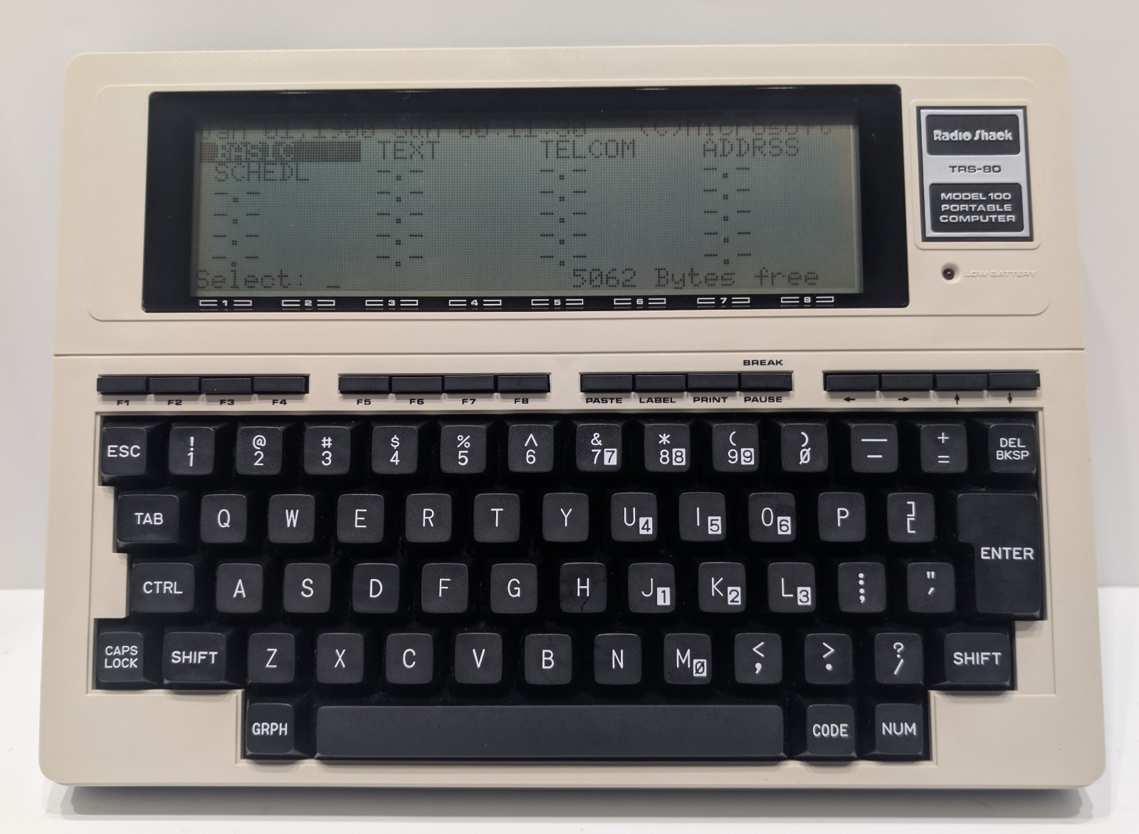 RADIO SHACK TRS-80 M100 PORTABLE COMPUTER - TESTED/WORKING
