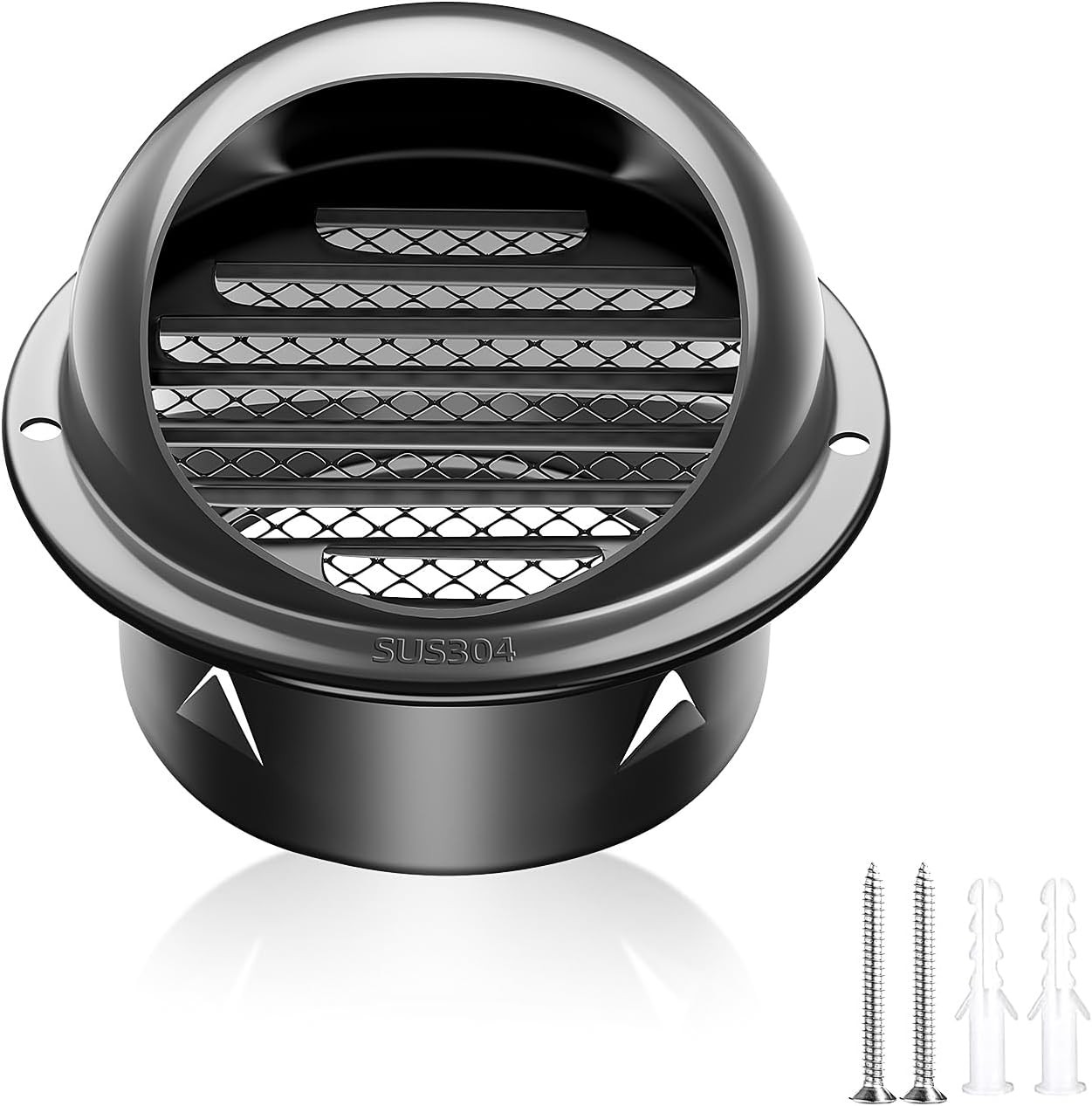 3 inch Round Wall Vent Cap, piiyoosnn 304 Stainless Steel Air Vent,Hemispheri...