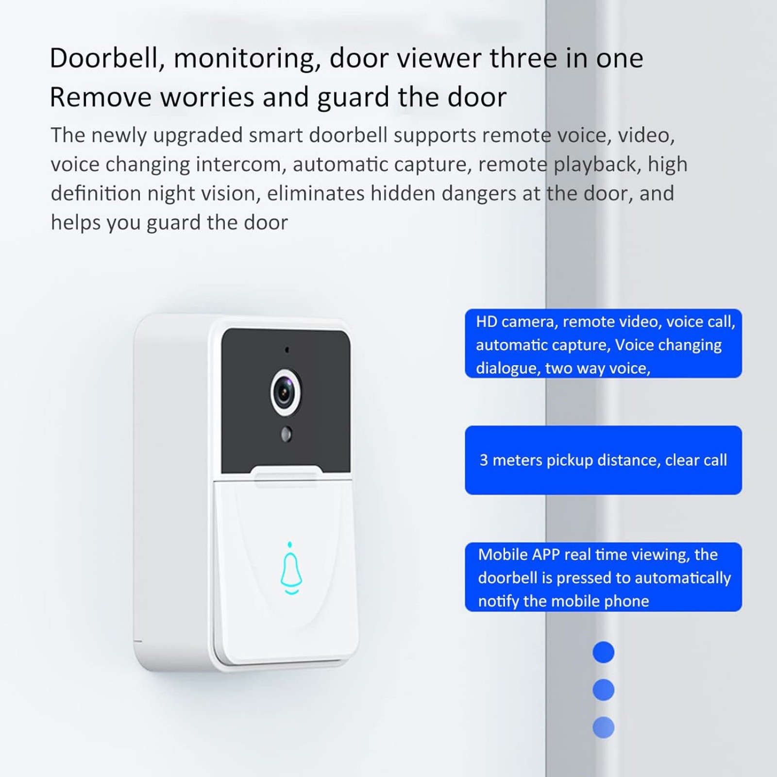 WiFi Security Doorbell Camera Wireless Video Intercom Night Vision HD System
