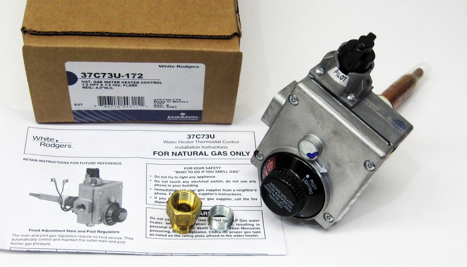 Water Heater Gas Thermostat White Rodgers 37C73U-172 (37C73U-641) for 182791-006