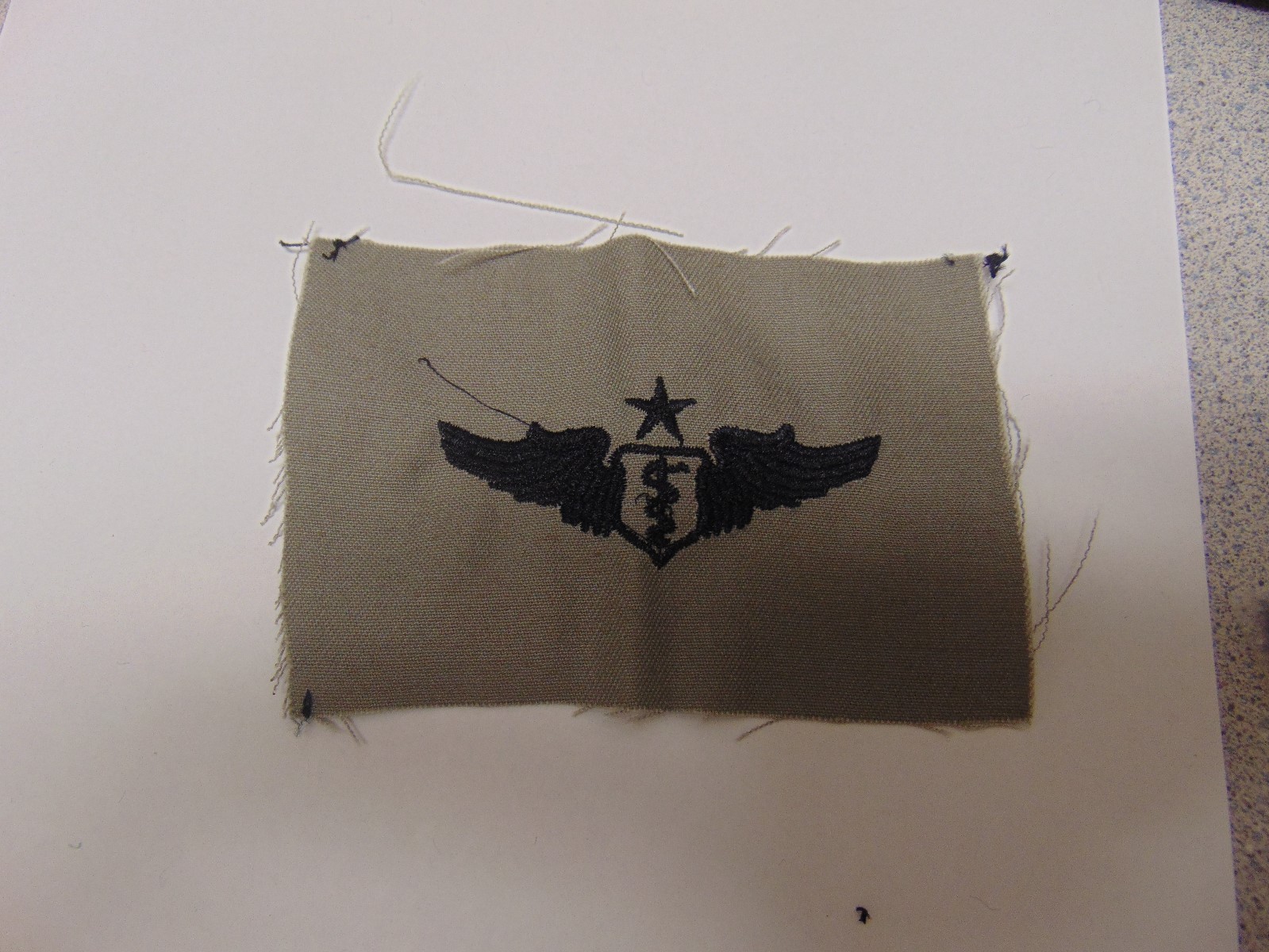 MILITARY PATCH US AIR FORCE CLOTH SEW ON ABU GRAY SENIOR FLIGHT SURGEON