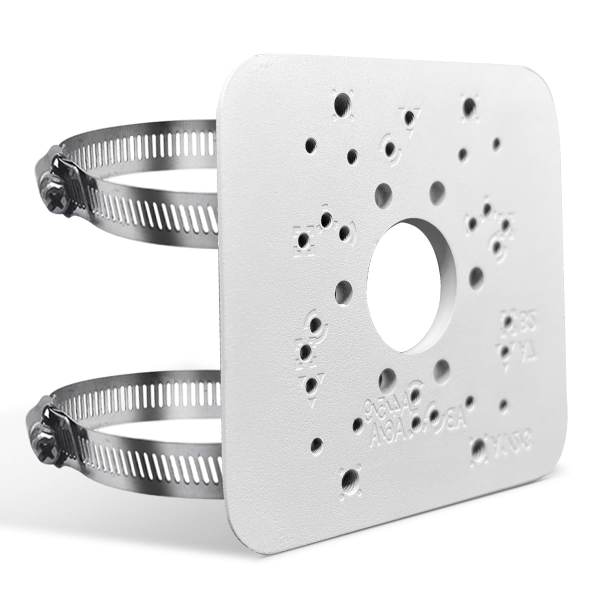 Universal Vertical Pole Corner Mount Bracket for Security 5" x 2" x 5", Ivory