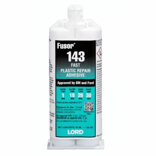 Fusor 143 Plastic Repair Adhesive, Fast Cure, 50 mL Cartridge