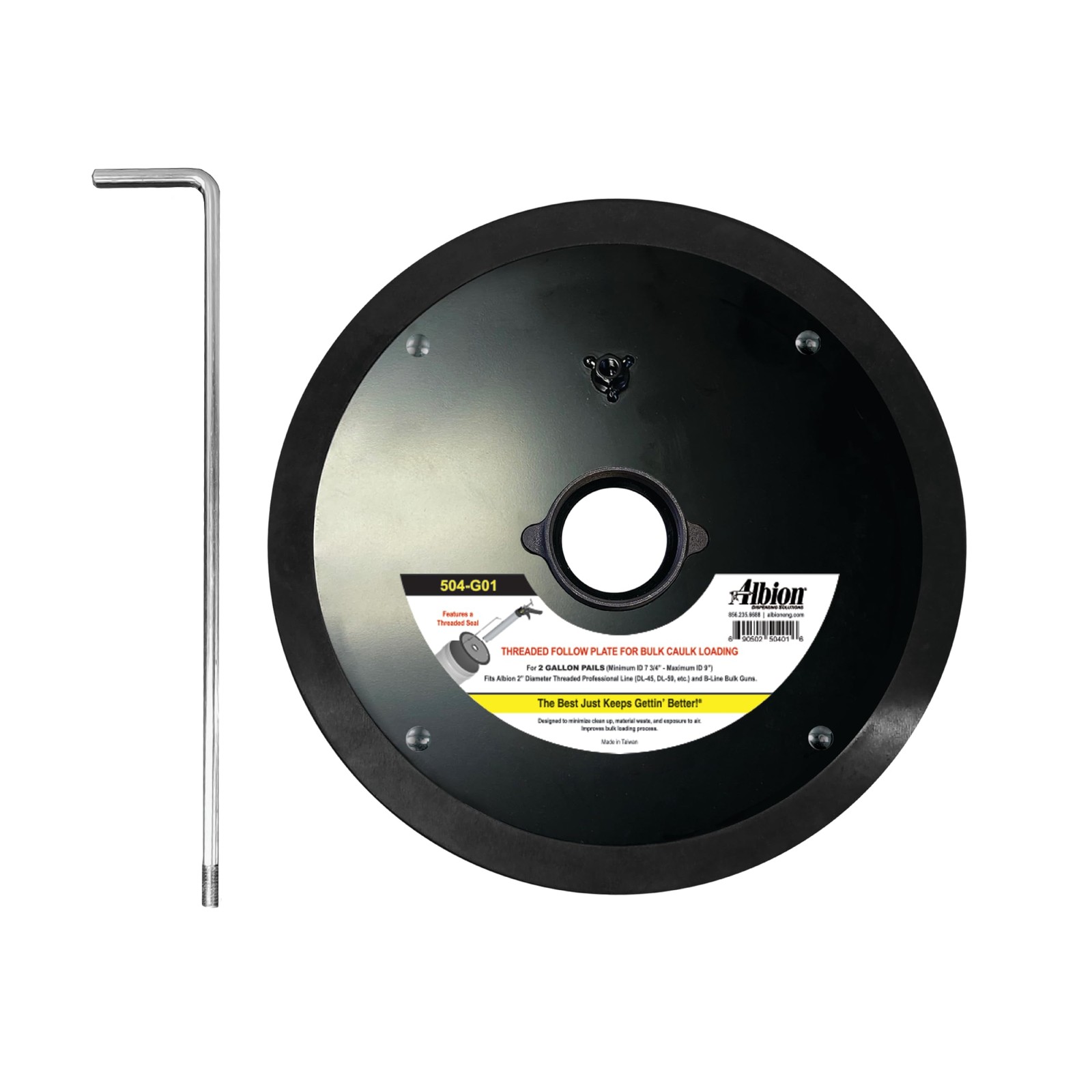 Engineering 504-G01 Threaded Follow Plate for 2 Gallon Pail