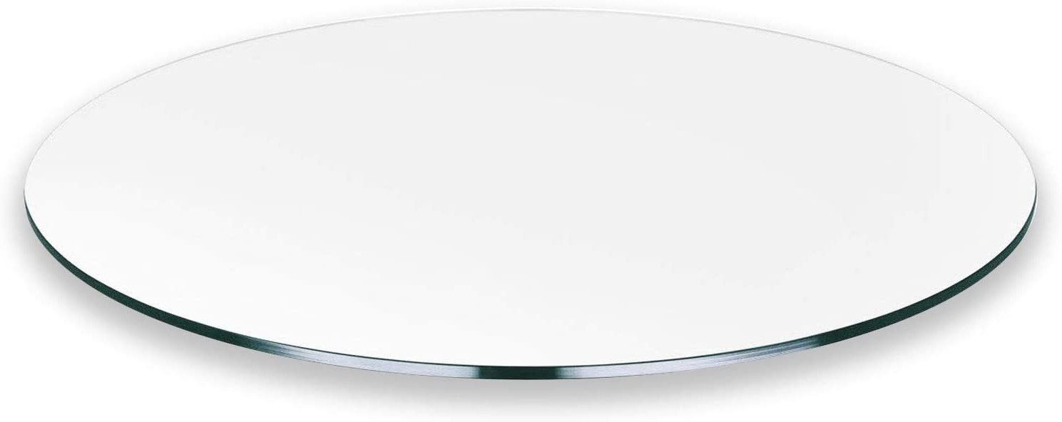 Pro Safe Glass 19" Round Tempered Glass Table Top 1/4" Thick Flat Edge - Clear