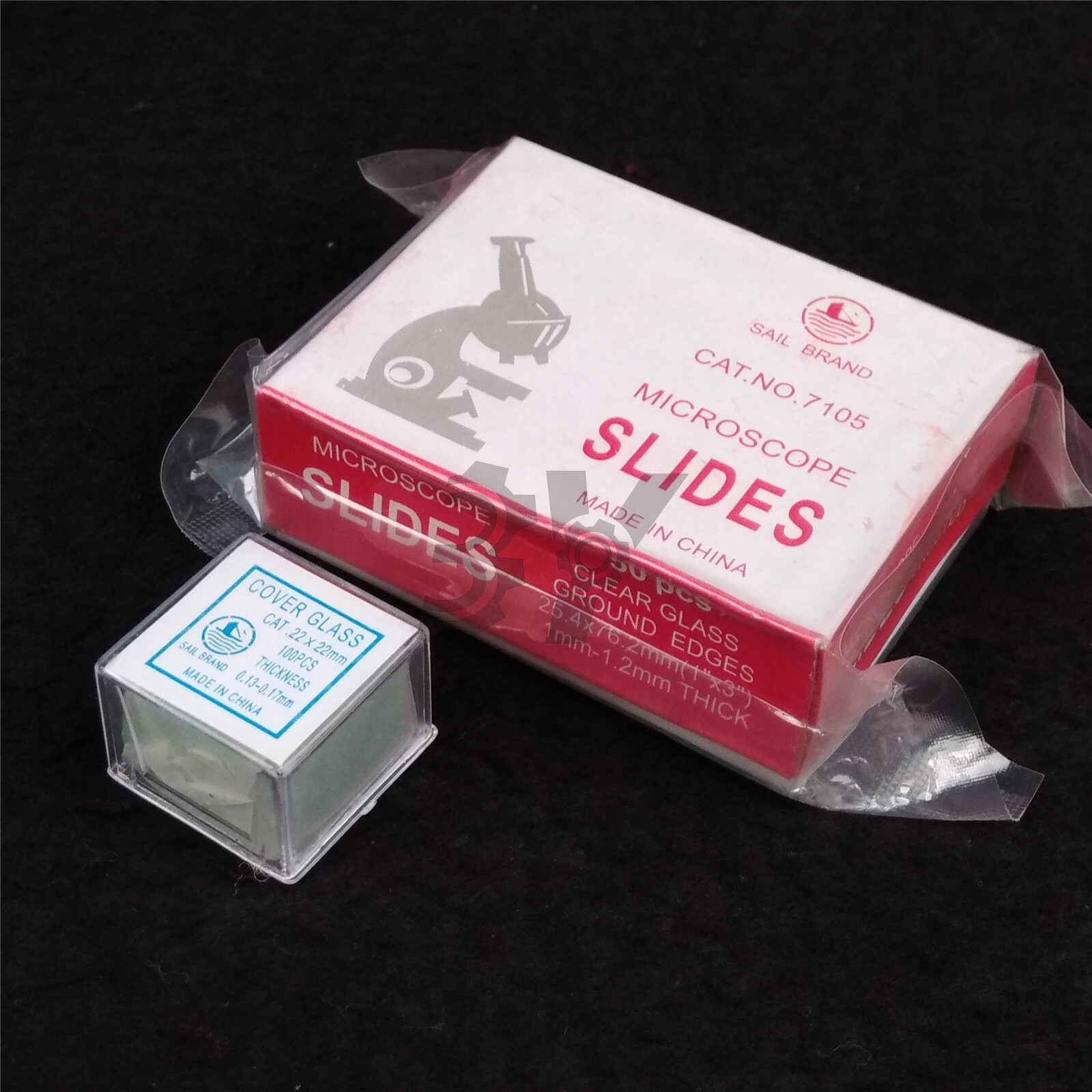50PCS Blank Microscope Slides with 100PCS Square Cover Glass