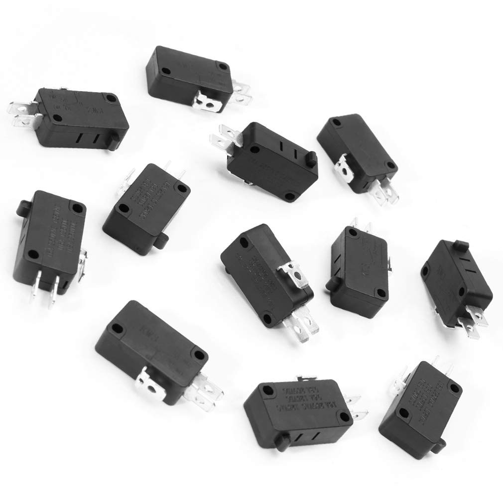 12Paack 125V / 250V 16A SPDT Botón De Acción a Presión Micro Interruptor Límite