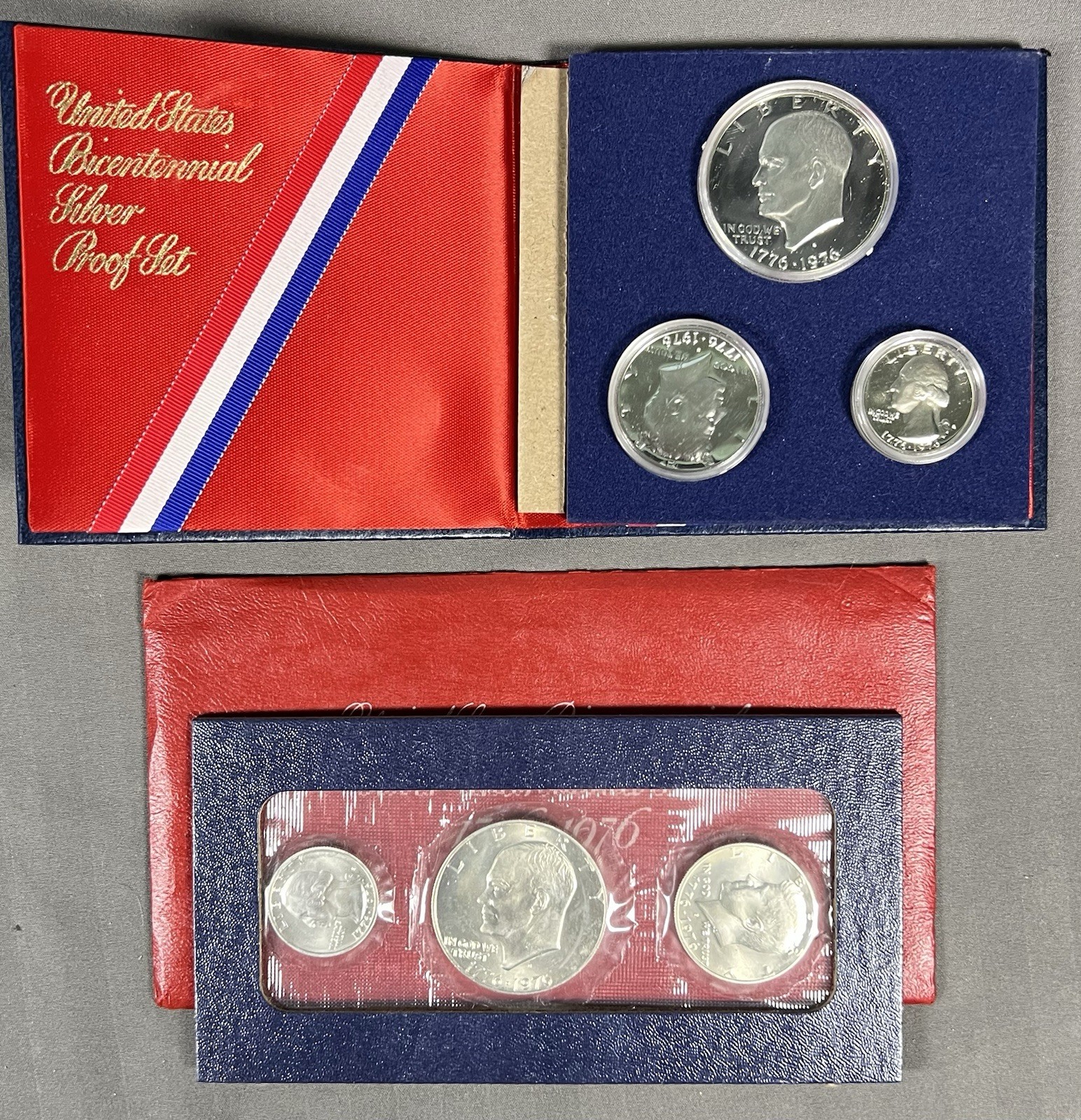 1976 Bicentennial Silver Proof Set + Silver Uncirculated Set US Mint 40% 6 Coins