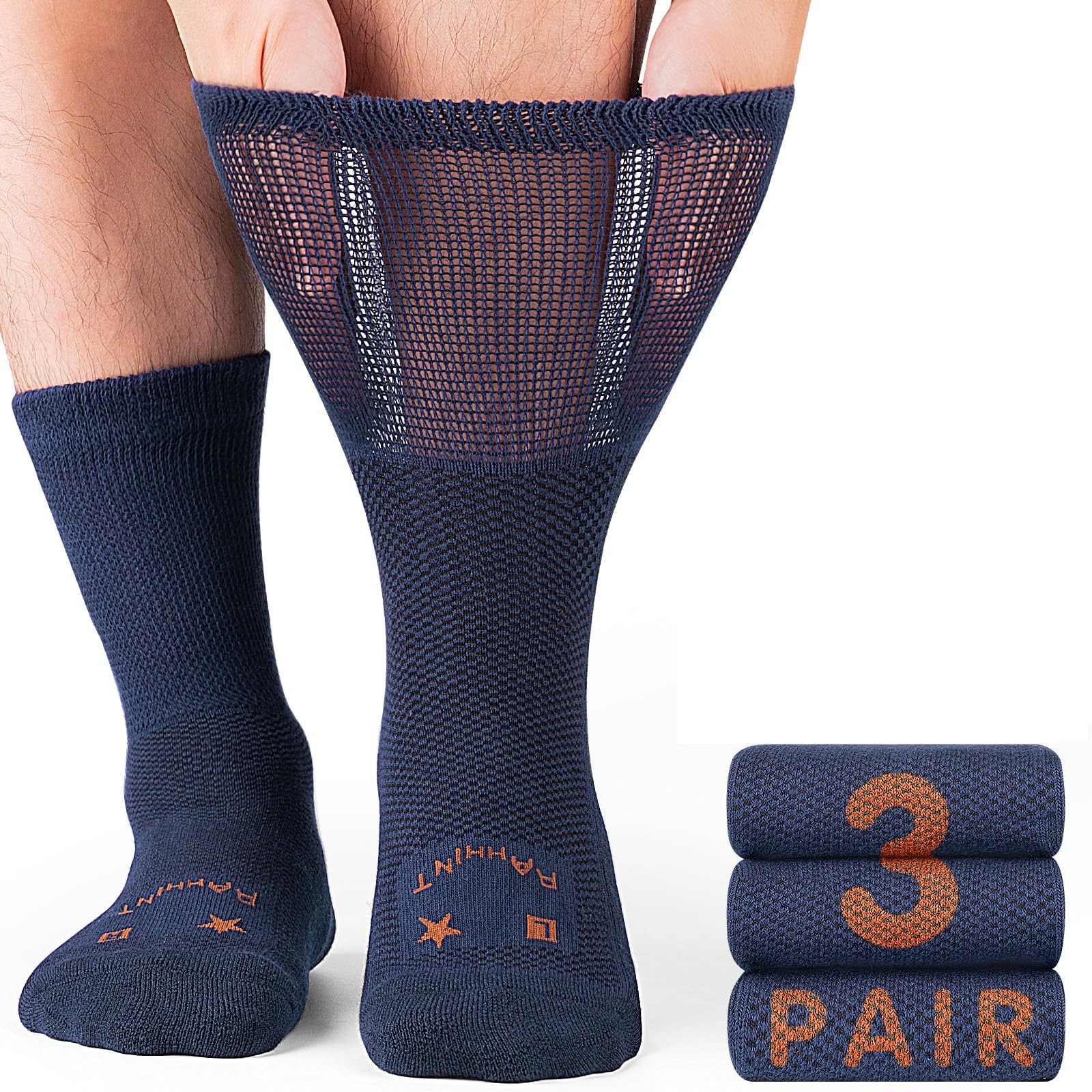 Merino Wool Diabetic Socks for Men Women Thick Warm Loose Fit Non Binding Wid...