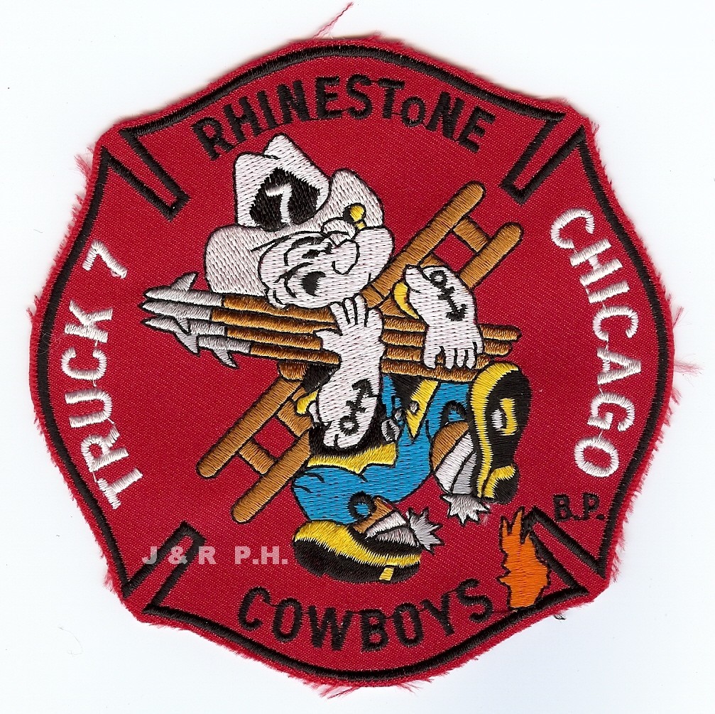 Chicago  Truck-7  "Rhinestone Cowboys", Illinois (4.5" x 4.5" size) fire patch