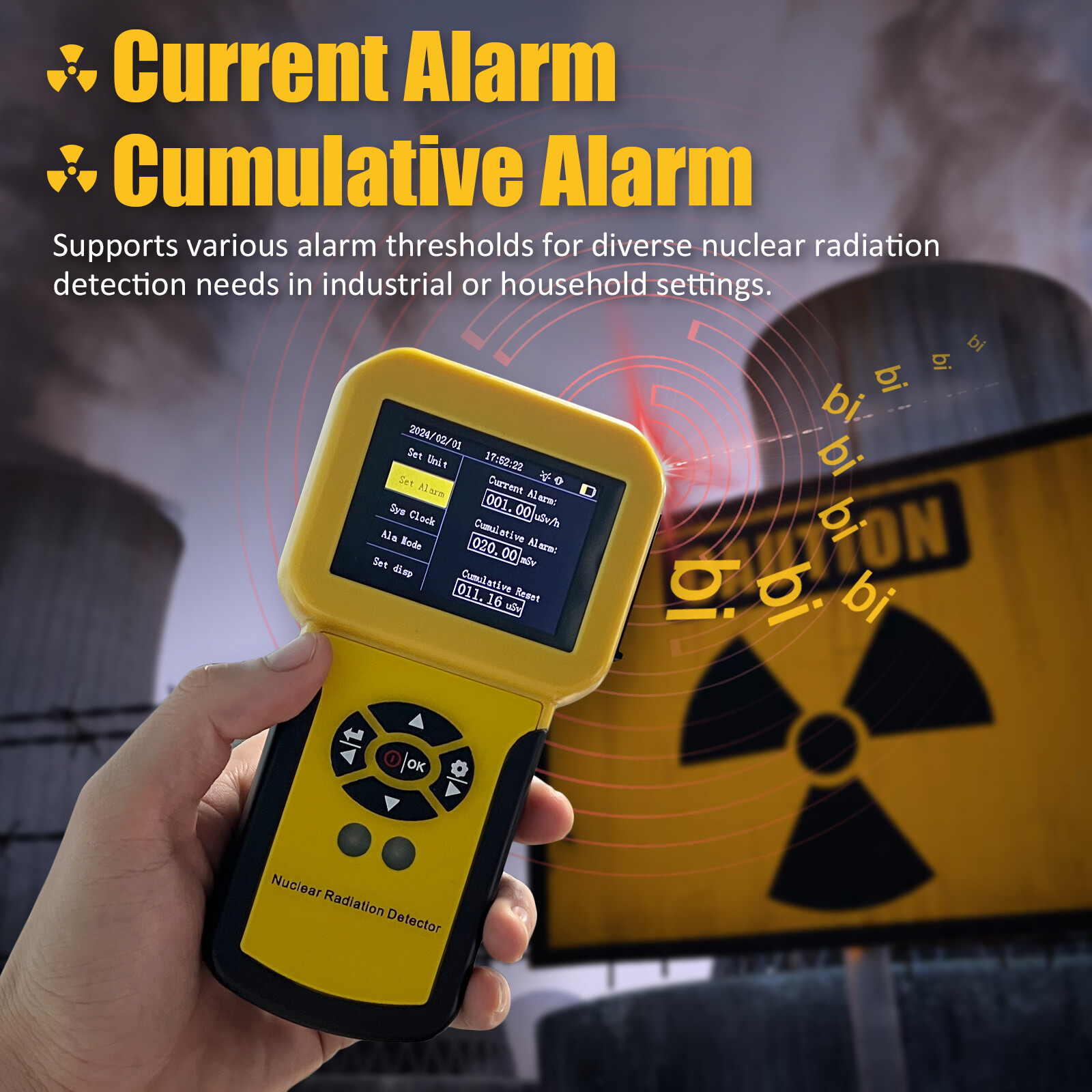 Geiger counter Nuclear radiation detector Gamma Beta β Y X-ray radiation detecto