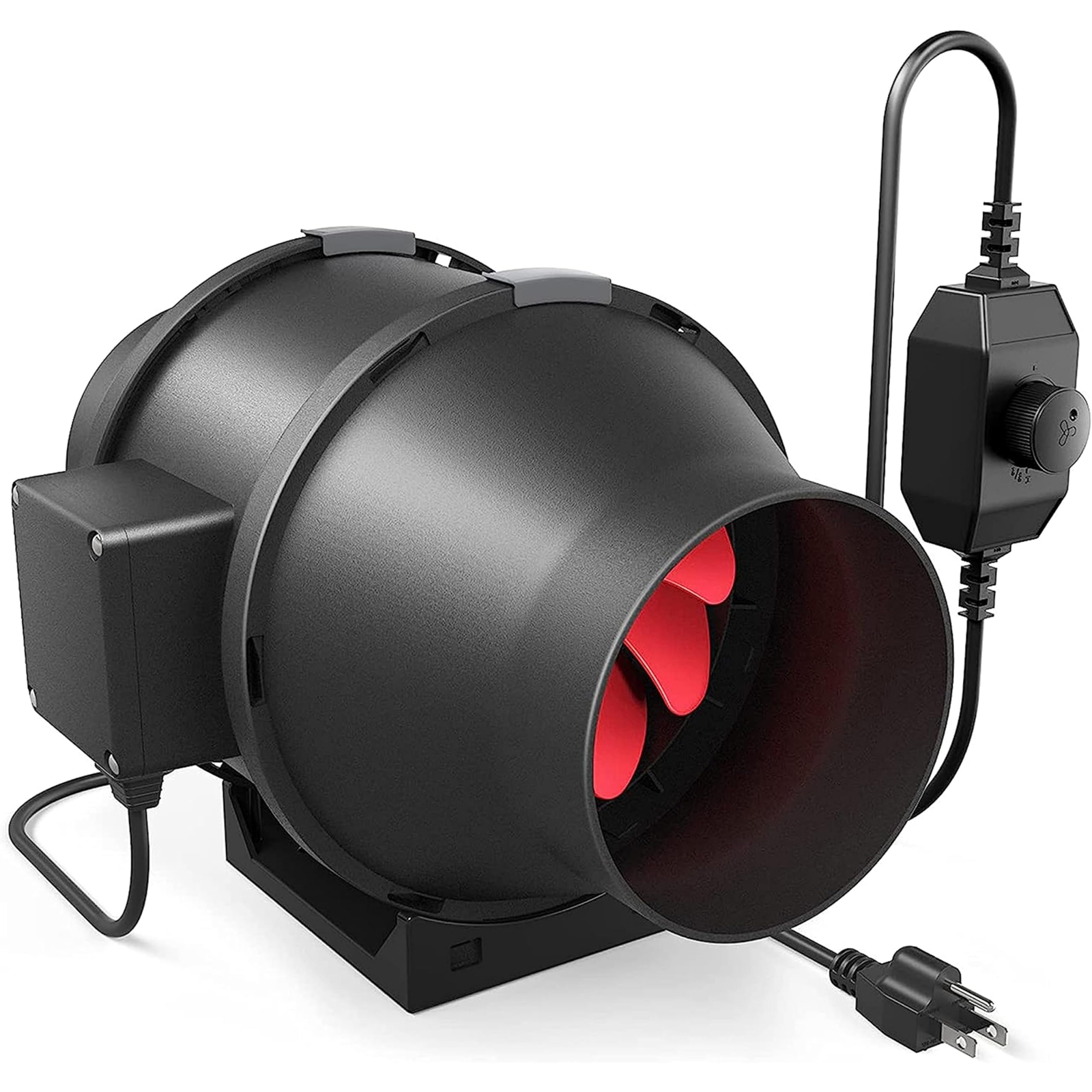 4 Inch/6 Inch Exhaust Inline Duct Fan with Variable Speed Controller Black