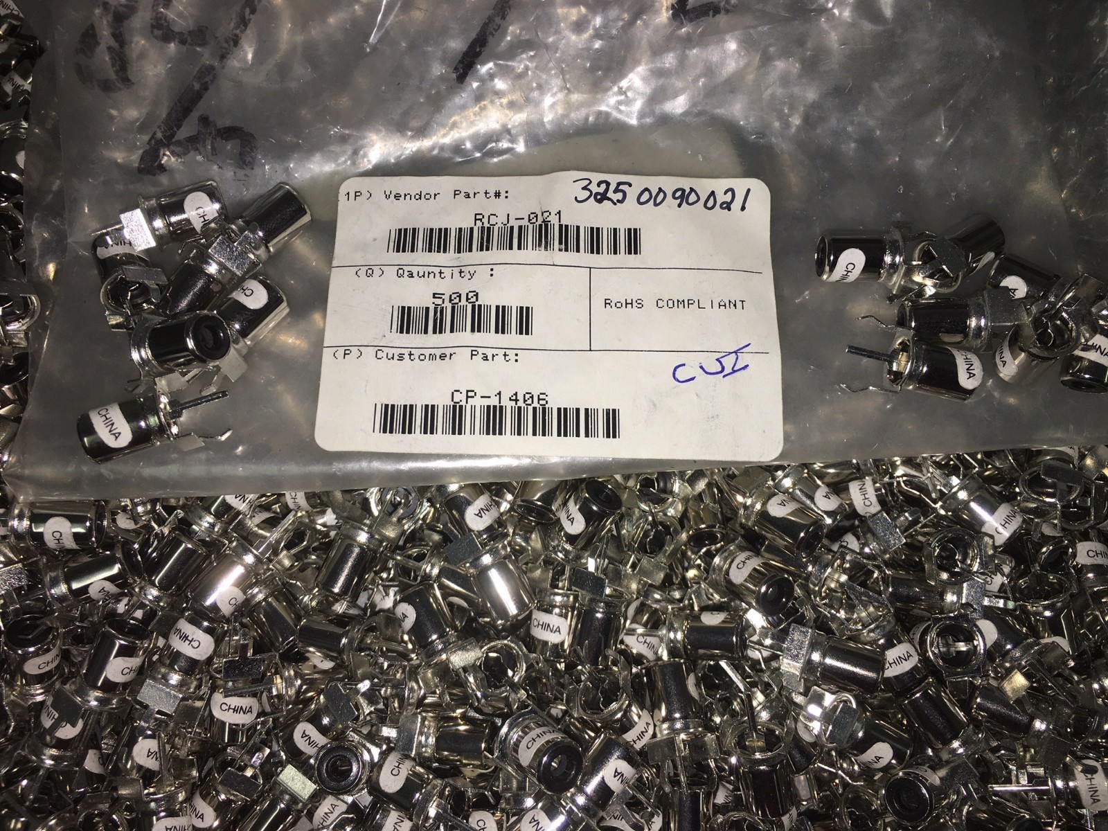 (35 PIECE LOT) RCJ-021, CUI, CONN RCA JACK MONO 3.2MM PCB